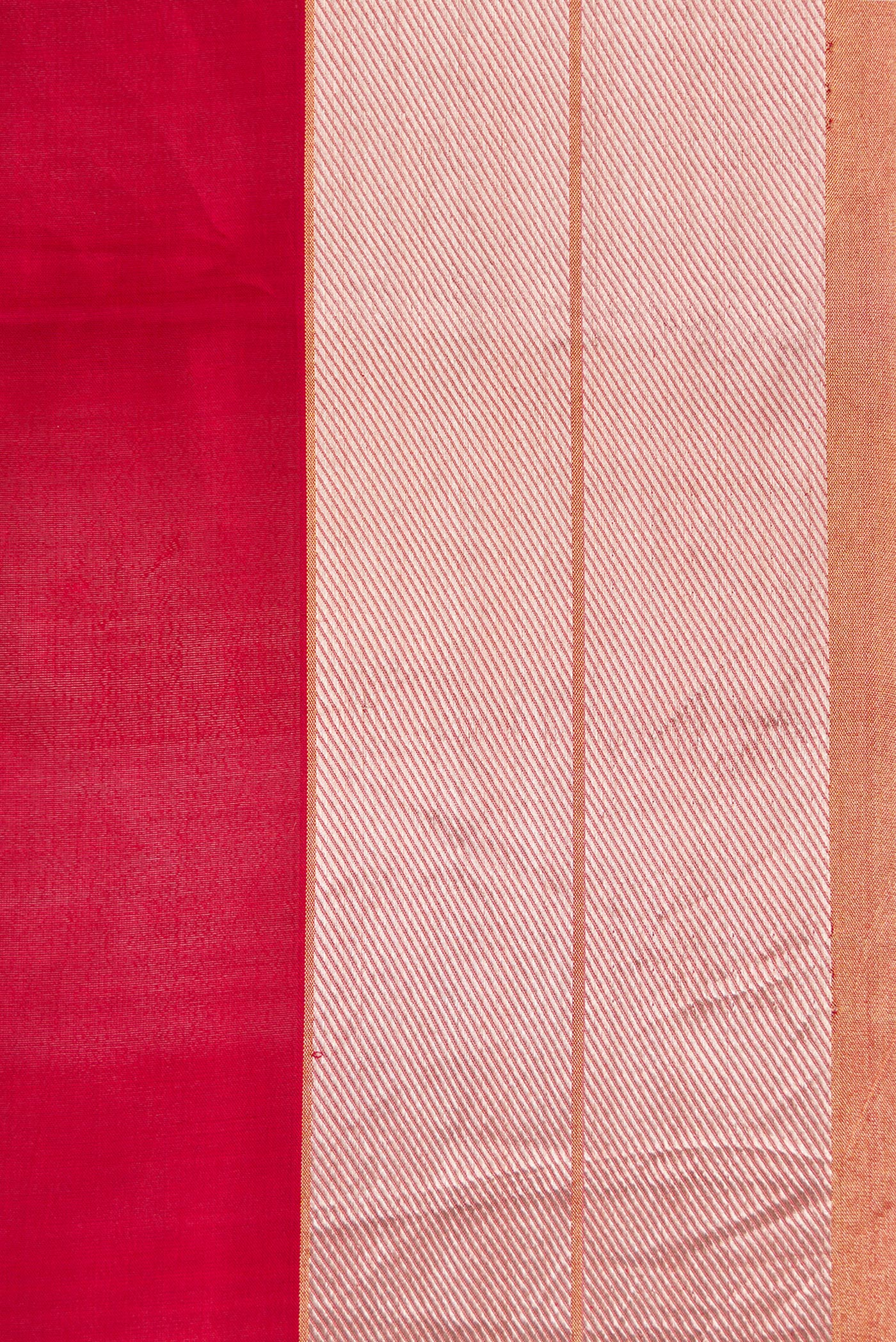 Deep Red Banarasi Silk Saree - Image 3
