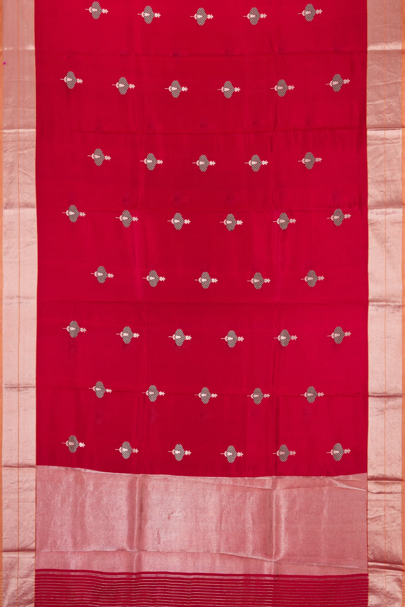 Deep Red Banarasi Silk Saree - Image 6