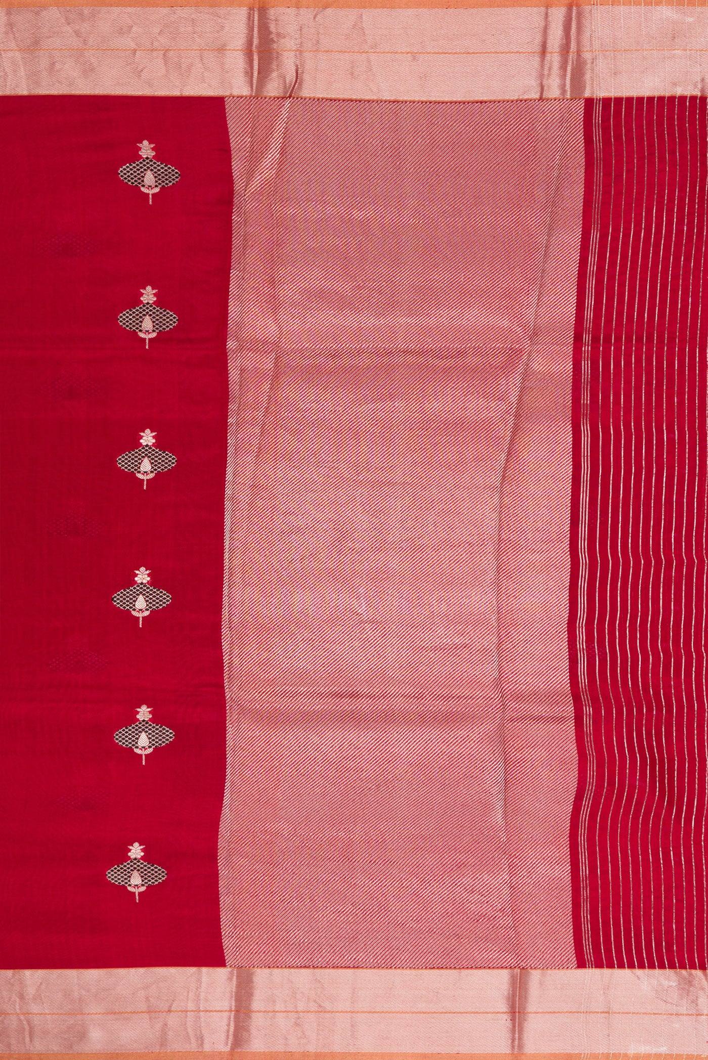 Deep Red Banarasi Silk Saree - Image 7