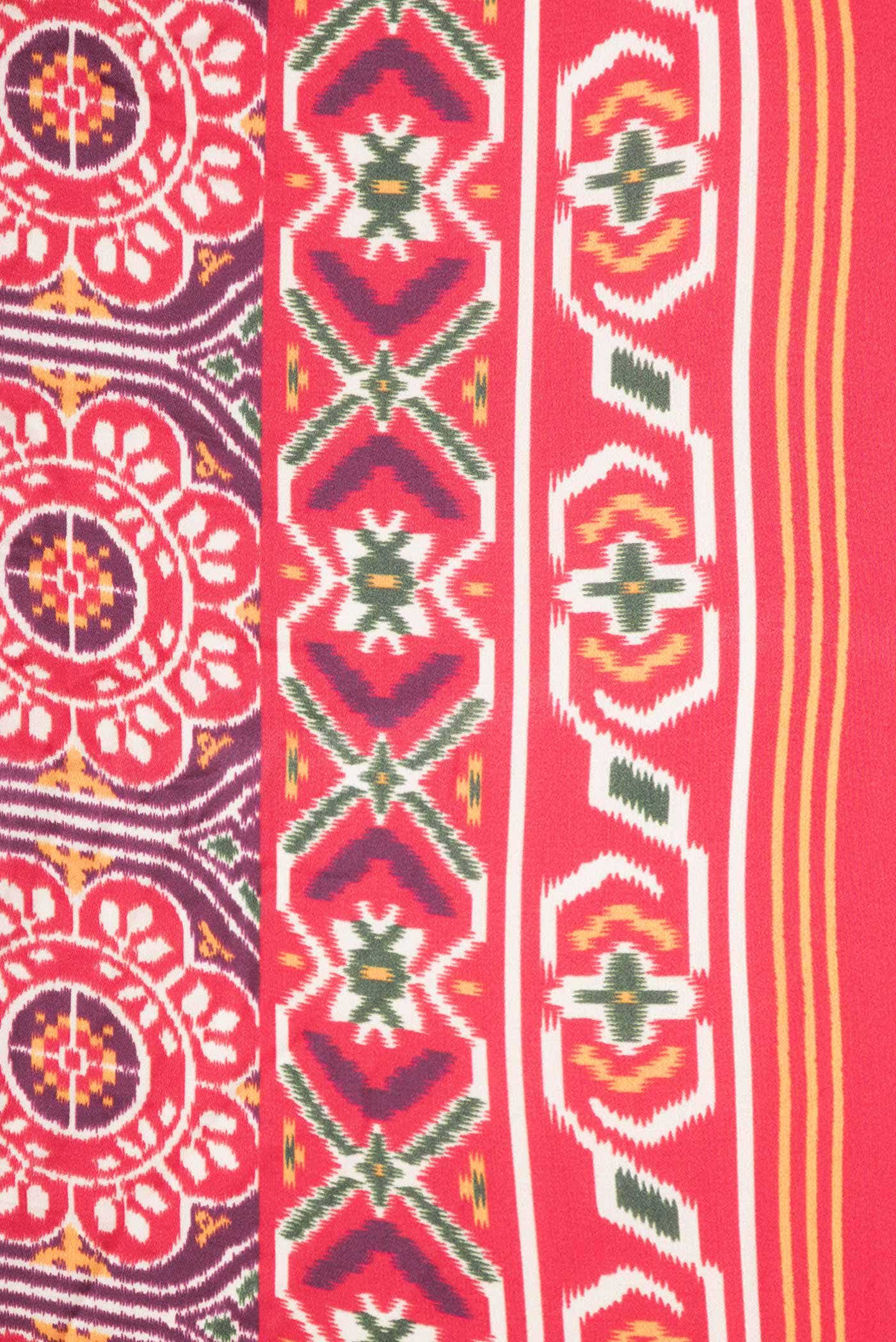 Burgundy Dual Tone Blended Mysore Crepe Saree - Image 3