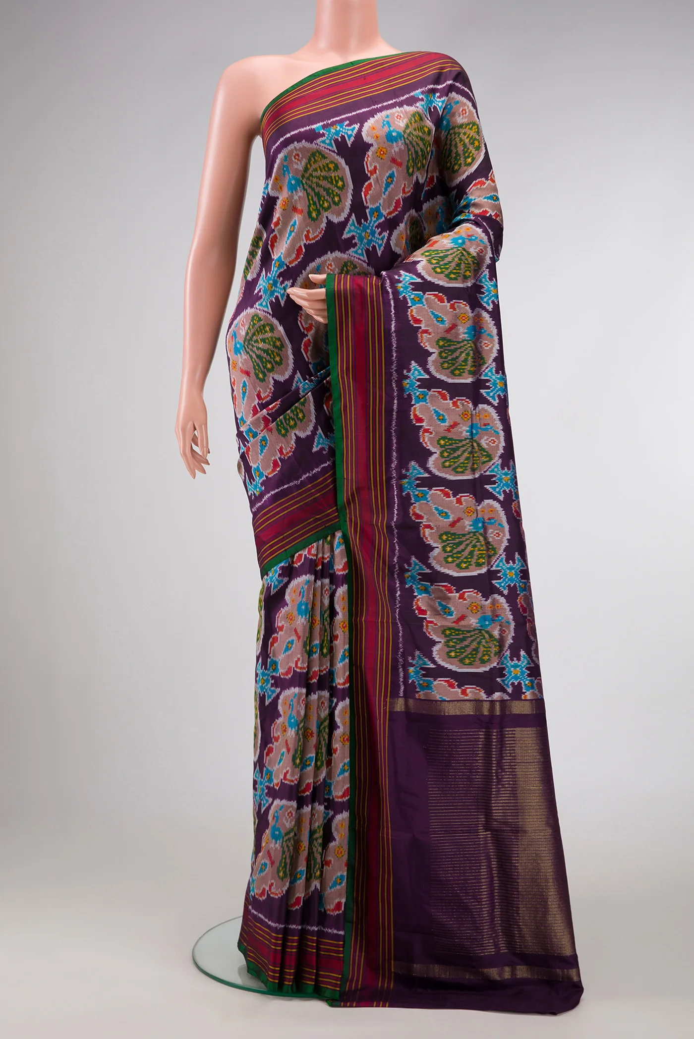 Purple Double Ikat Saree