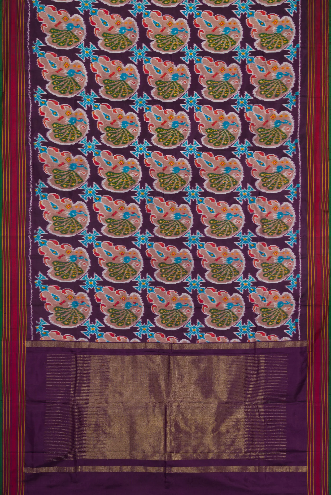 Purple Double Ikat Saree - Image 6