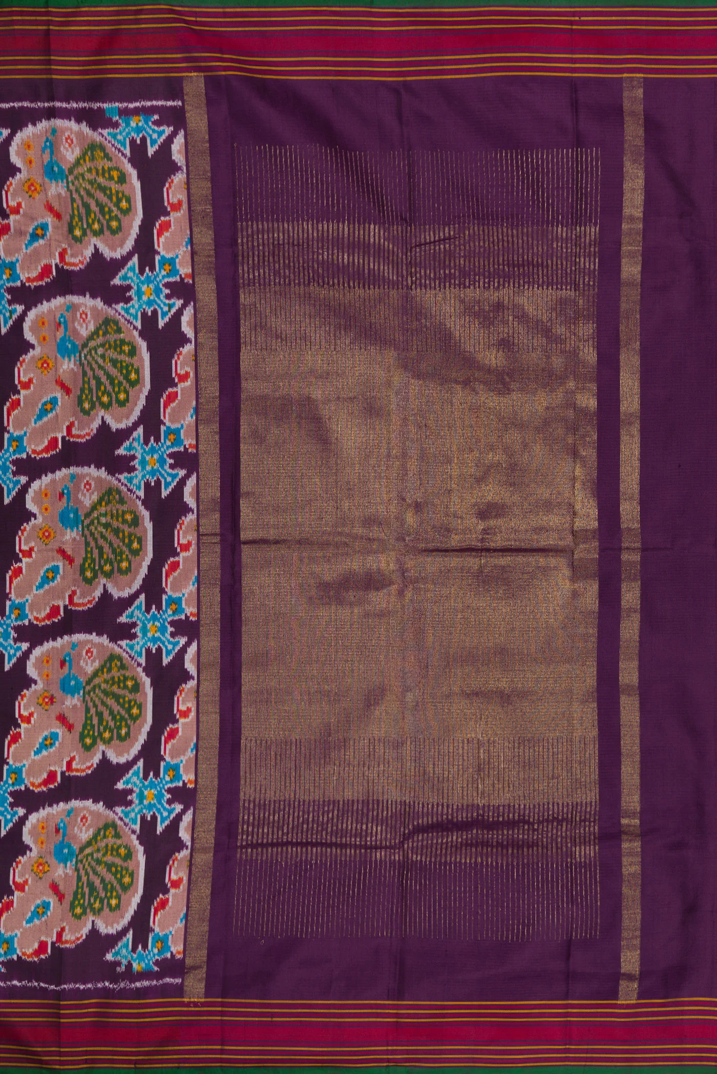 Purple Double Ikat Saree - Image 7