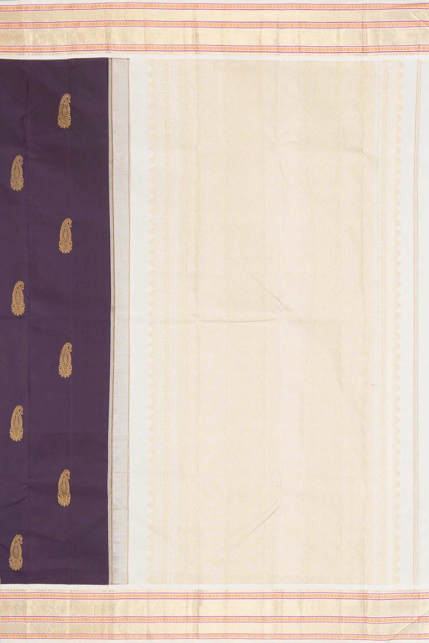 Burgundy Dual Tone Kanjivaram Silk Saree - Image 7