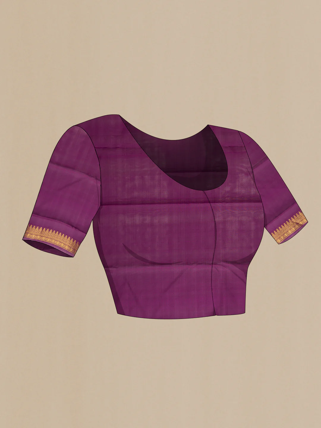 Violet Kanchipuram Silk Saree - Image 5