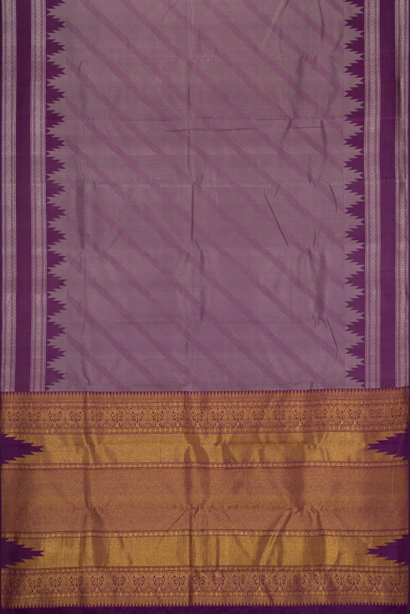 Violet Kanchipuram Silk Saree - Image 6