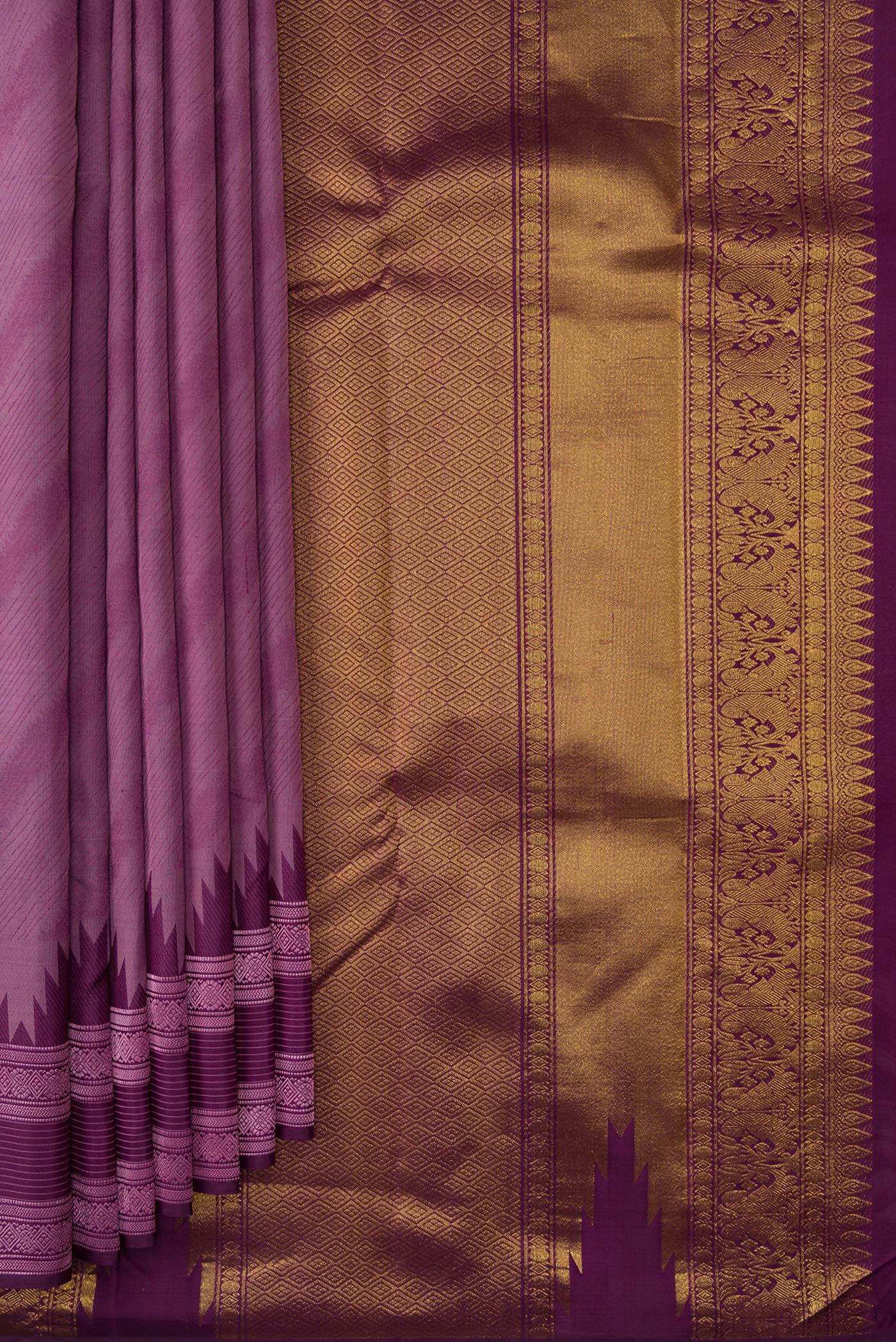 Purple Kanchipuram Silk Saree - Image 4