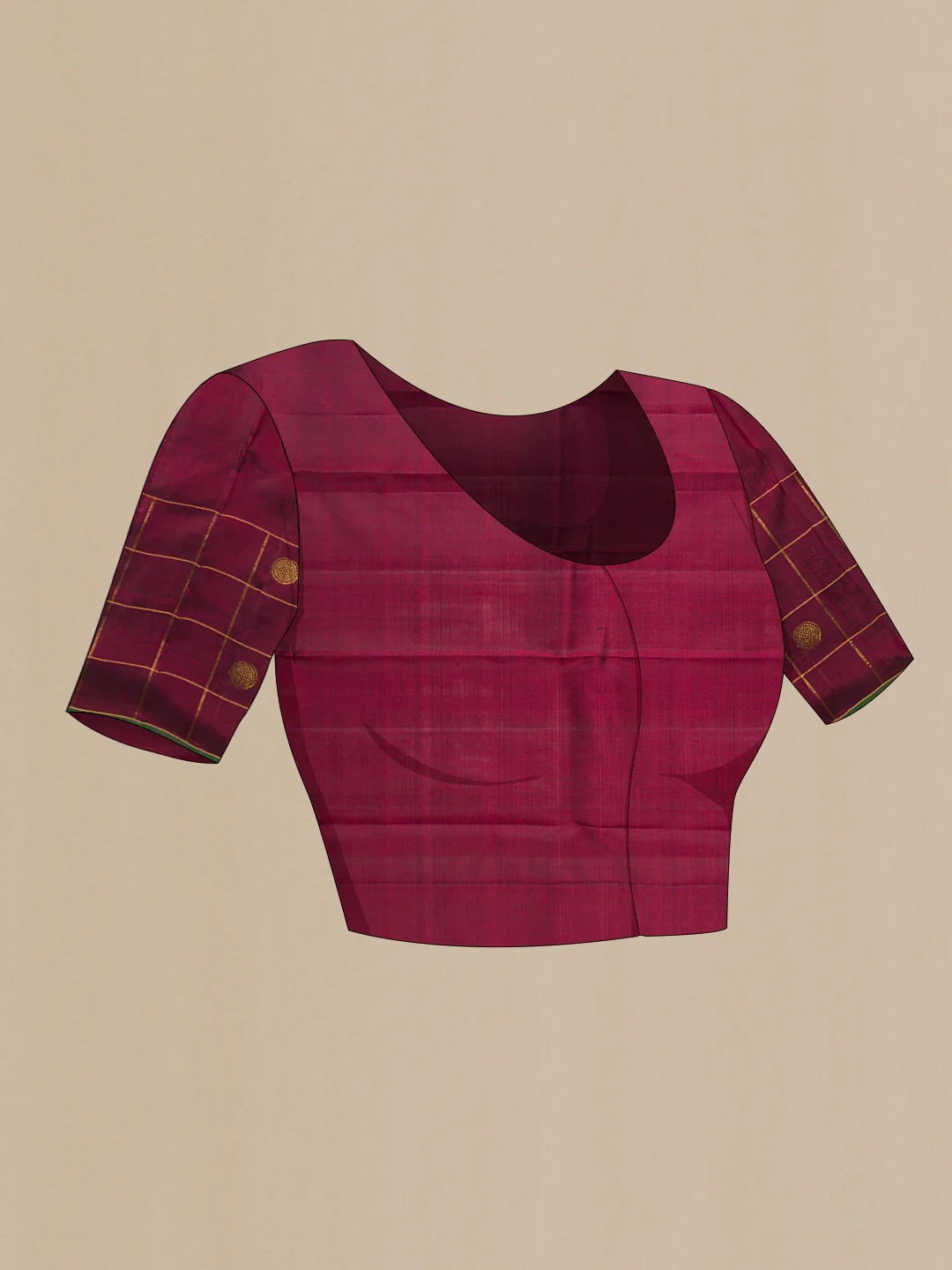 Maroon Kanjivaram Silk Saree - Image 5