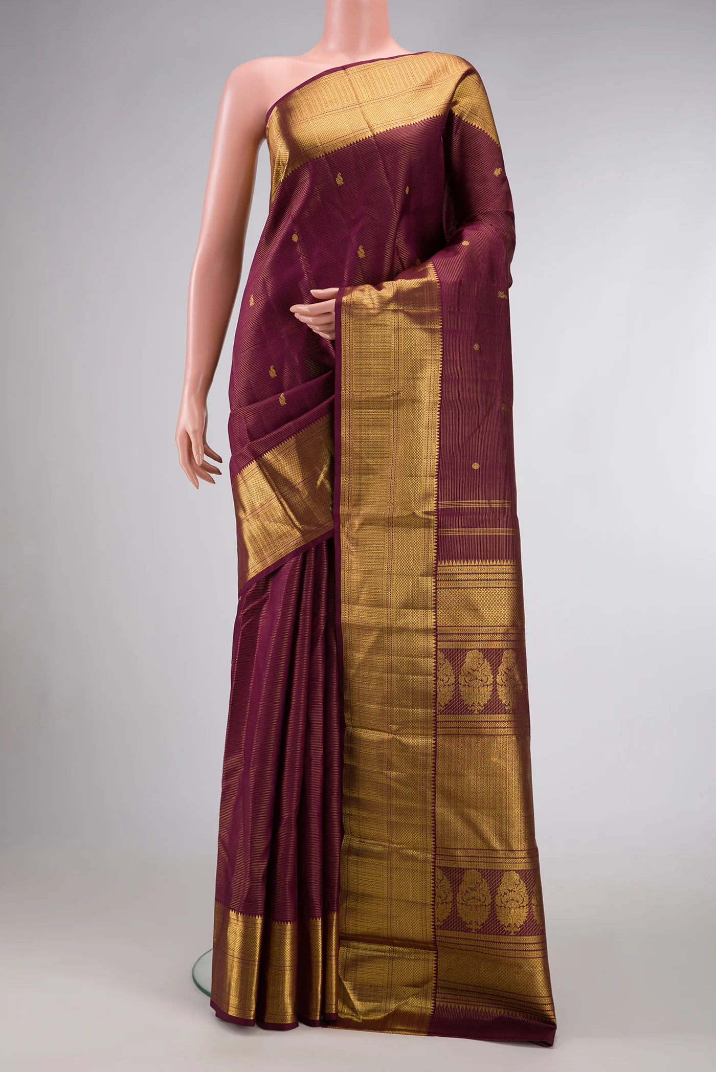Coffee Brown Kanjivaram Silk Saree