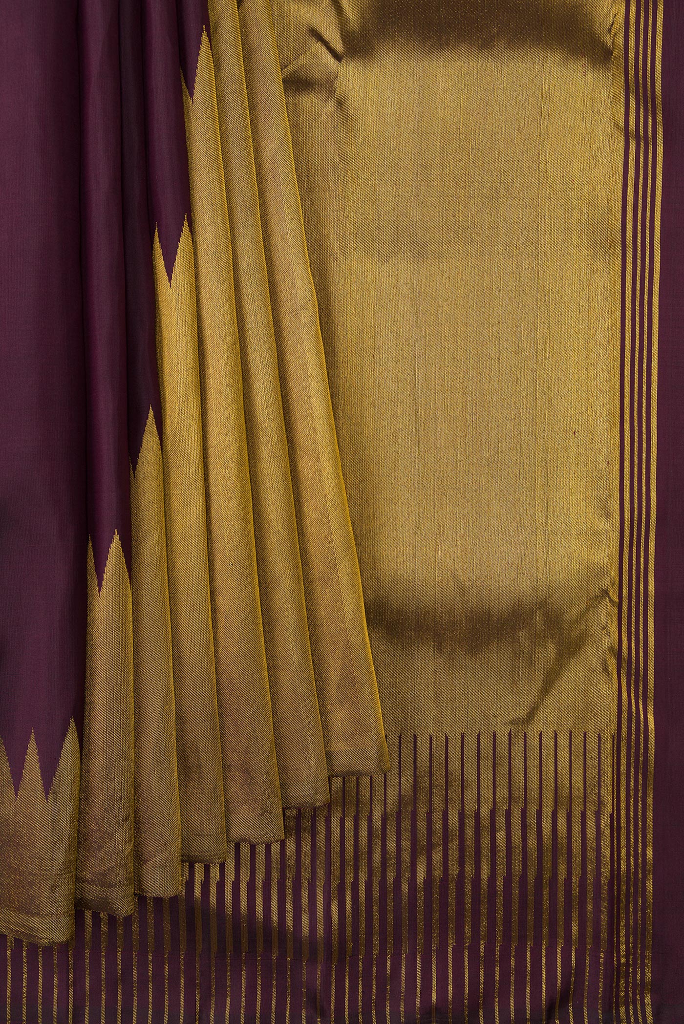 Burgundy Kanjivaram Silk Saree - Image 4