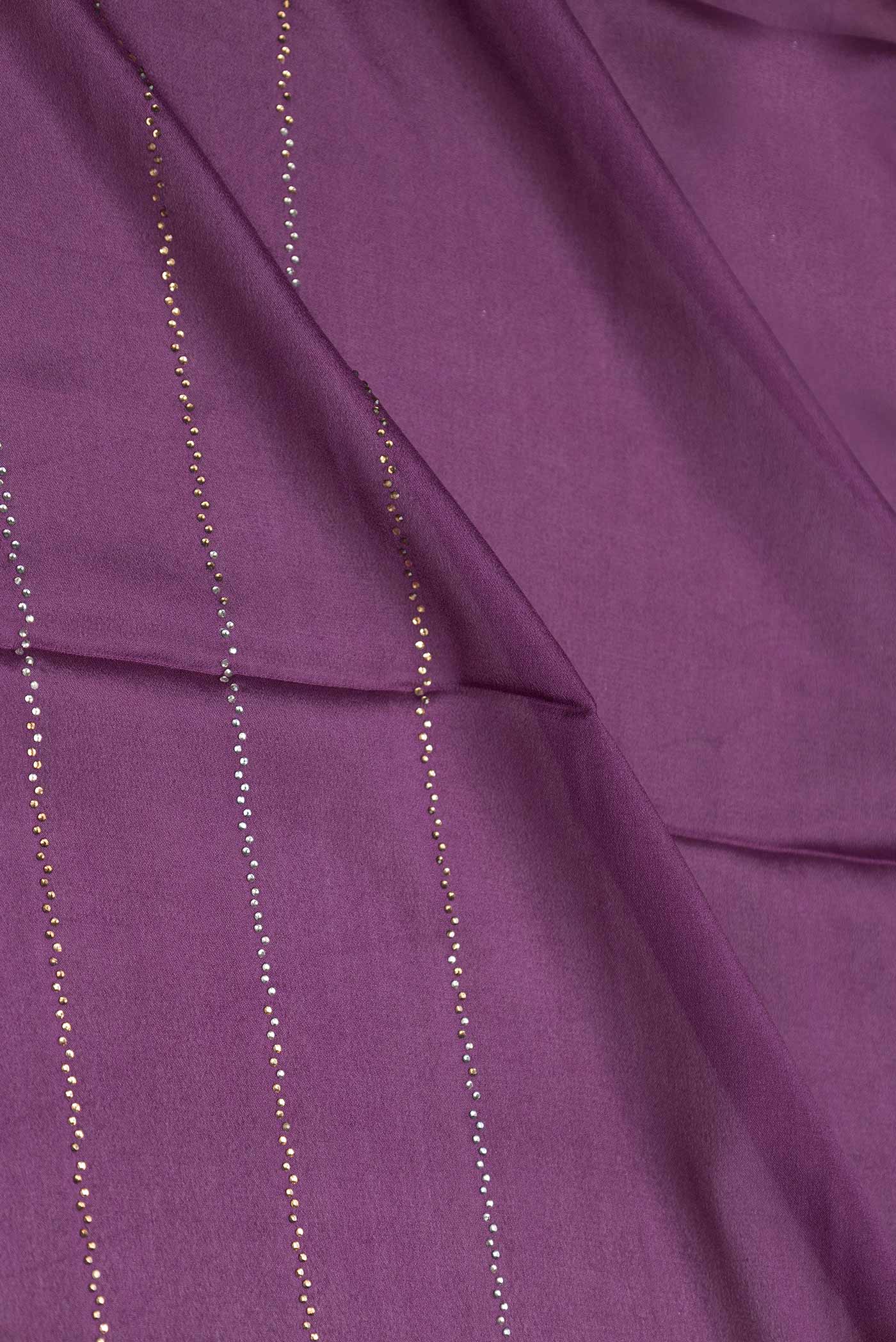 Burgundy Dual Tone Mysore Crepe Saree - Image 2