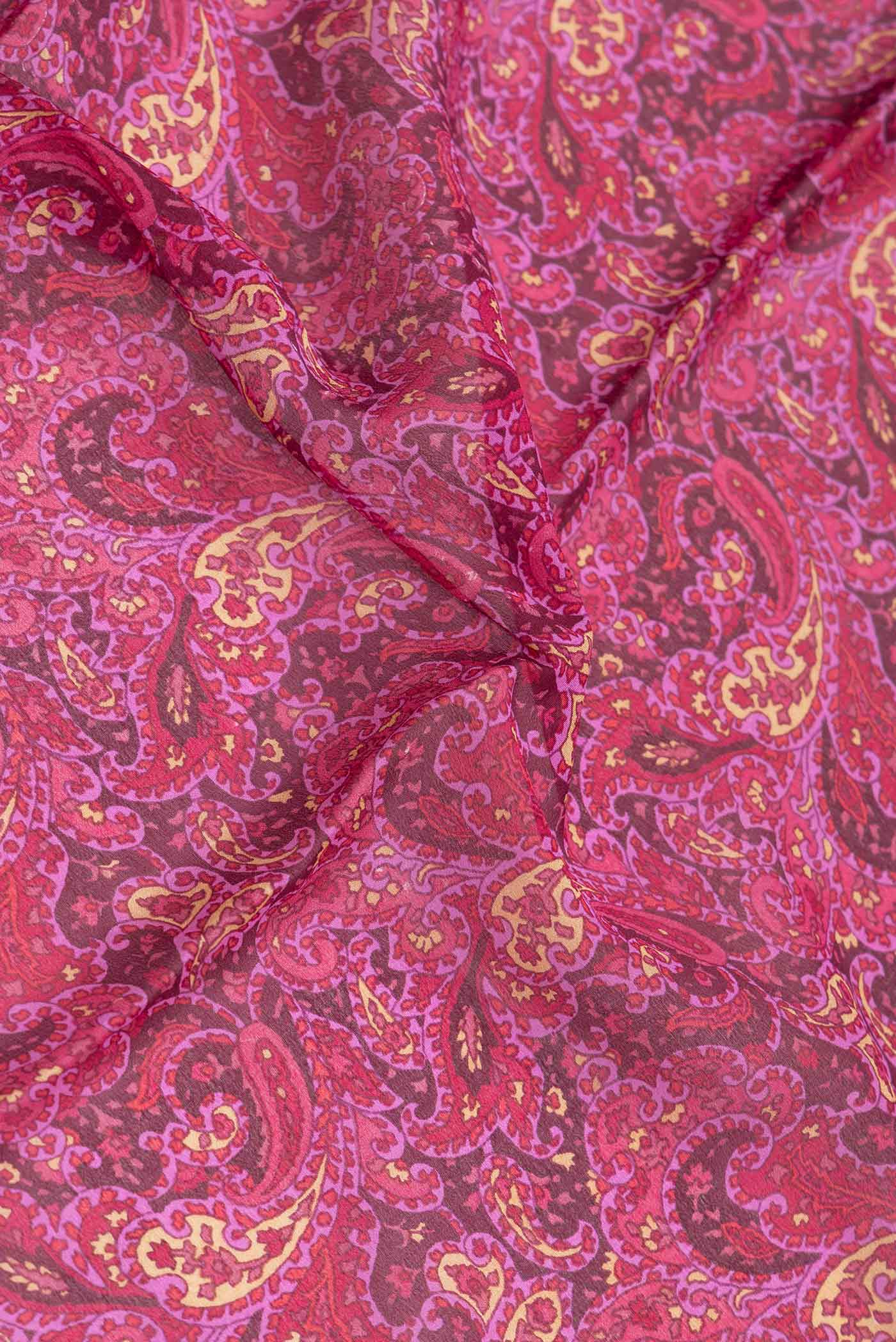 Magenta Mysore Crepe Saree - Image 2