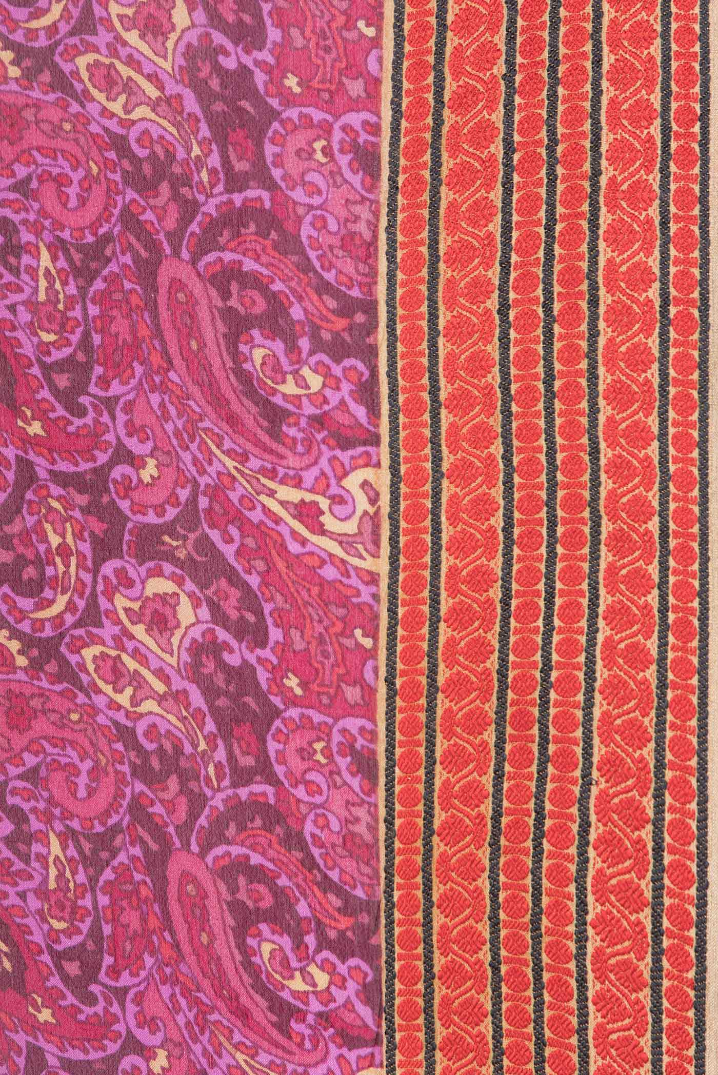 Magenta Mysore Crepe Saree - Image 3