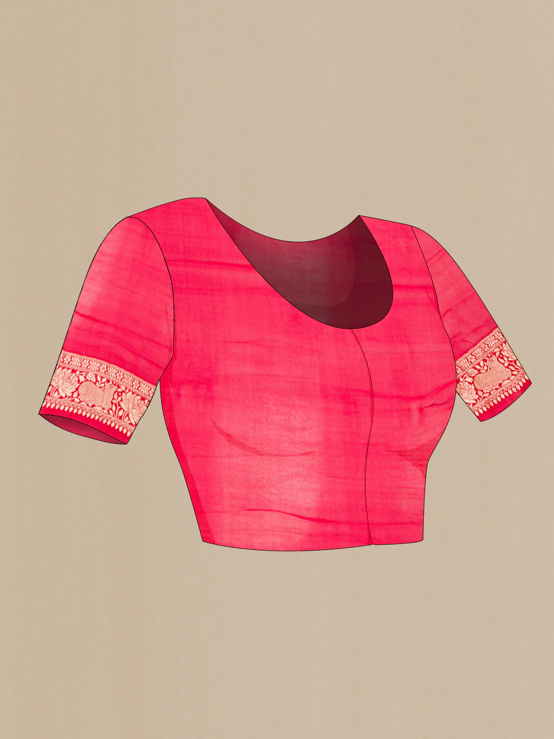 Burgundy Banarasi Georgette Saree - Image 5