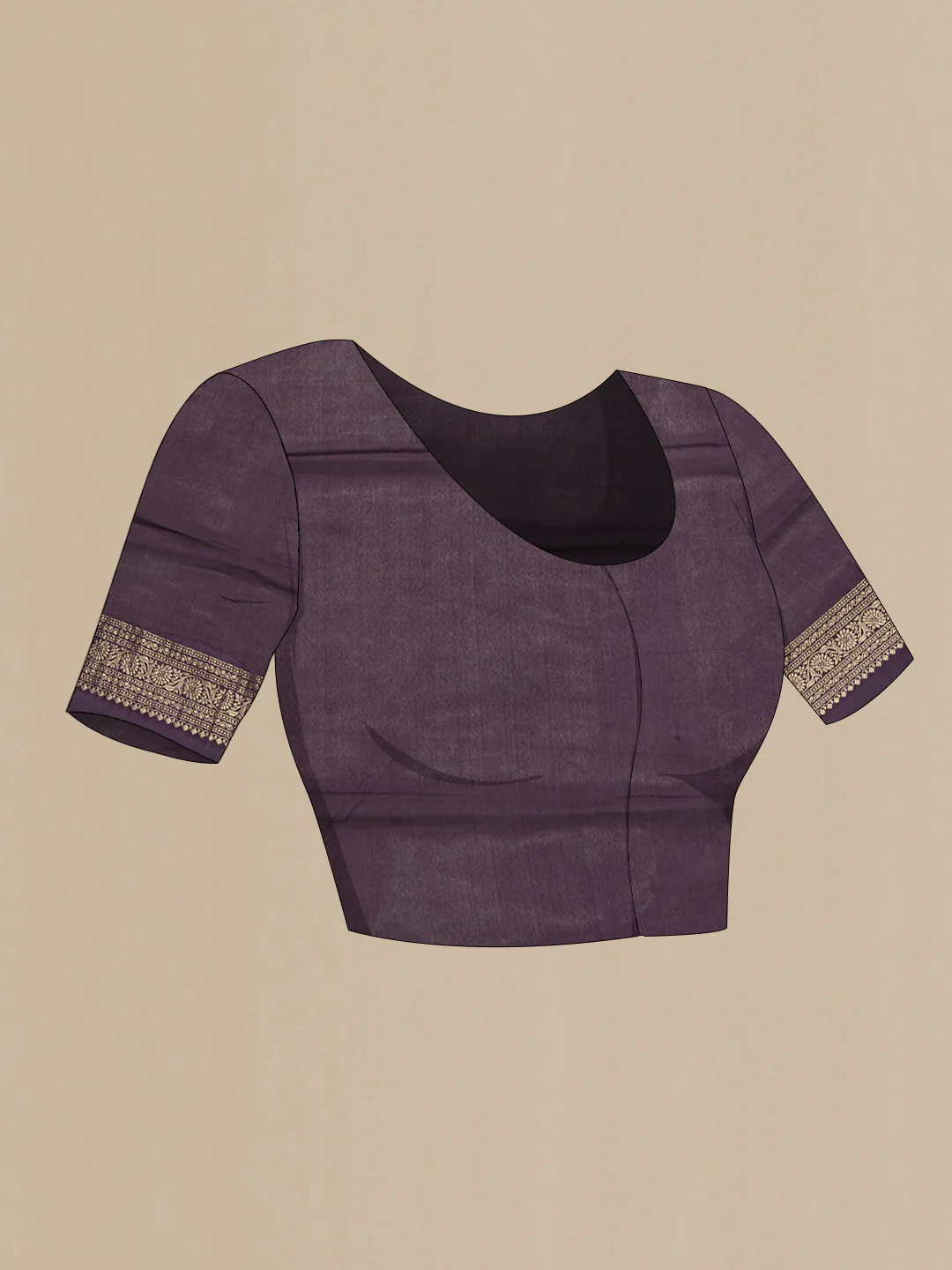 Purple Mysore Crepe Saree - Image 5