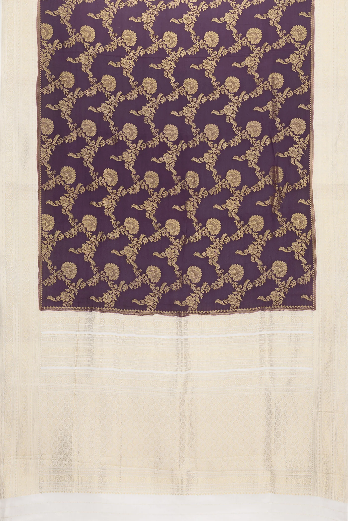 Purple Mysore Crepe Saree - Image 6