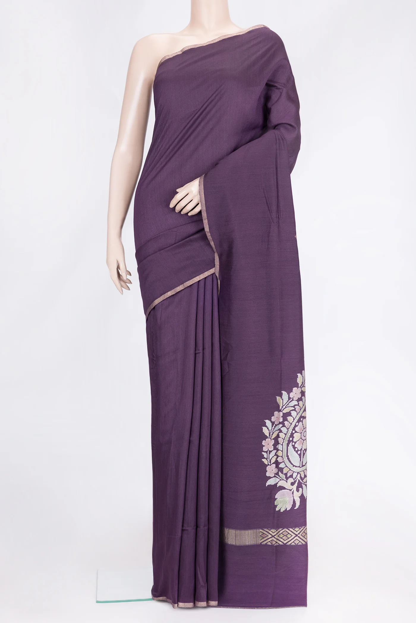 Violet Tussar Silk Saree