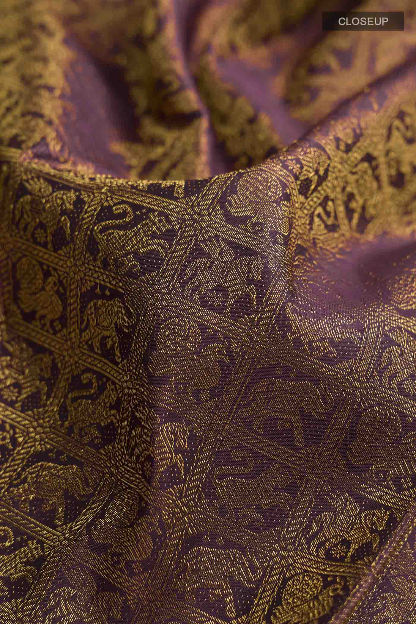 Burgundy Kanchipuram Silk Saree - Image 3
