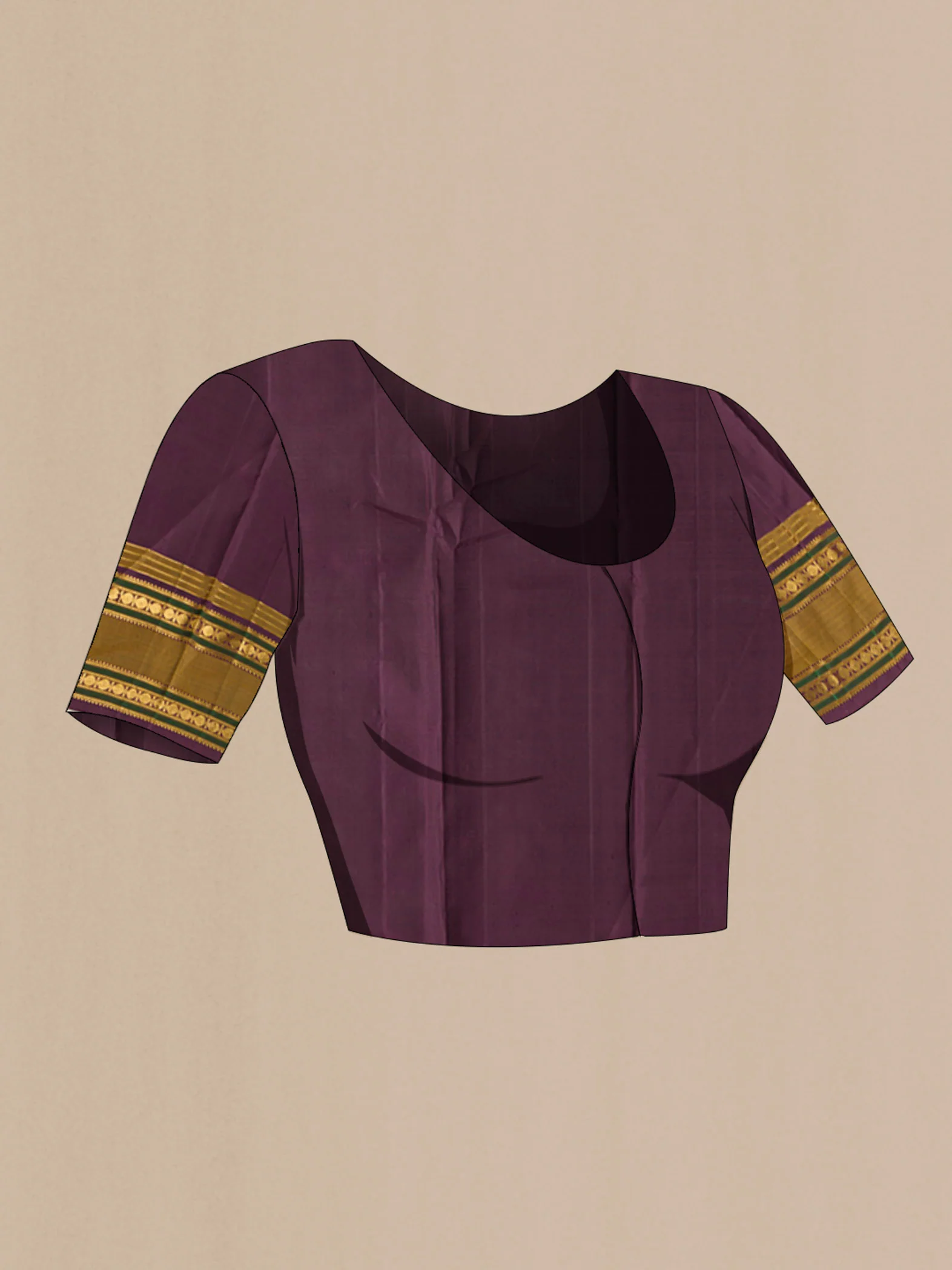 Burgundy Kanchipuram Silk Saree - Image 6
