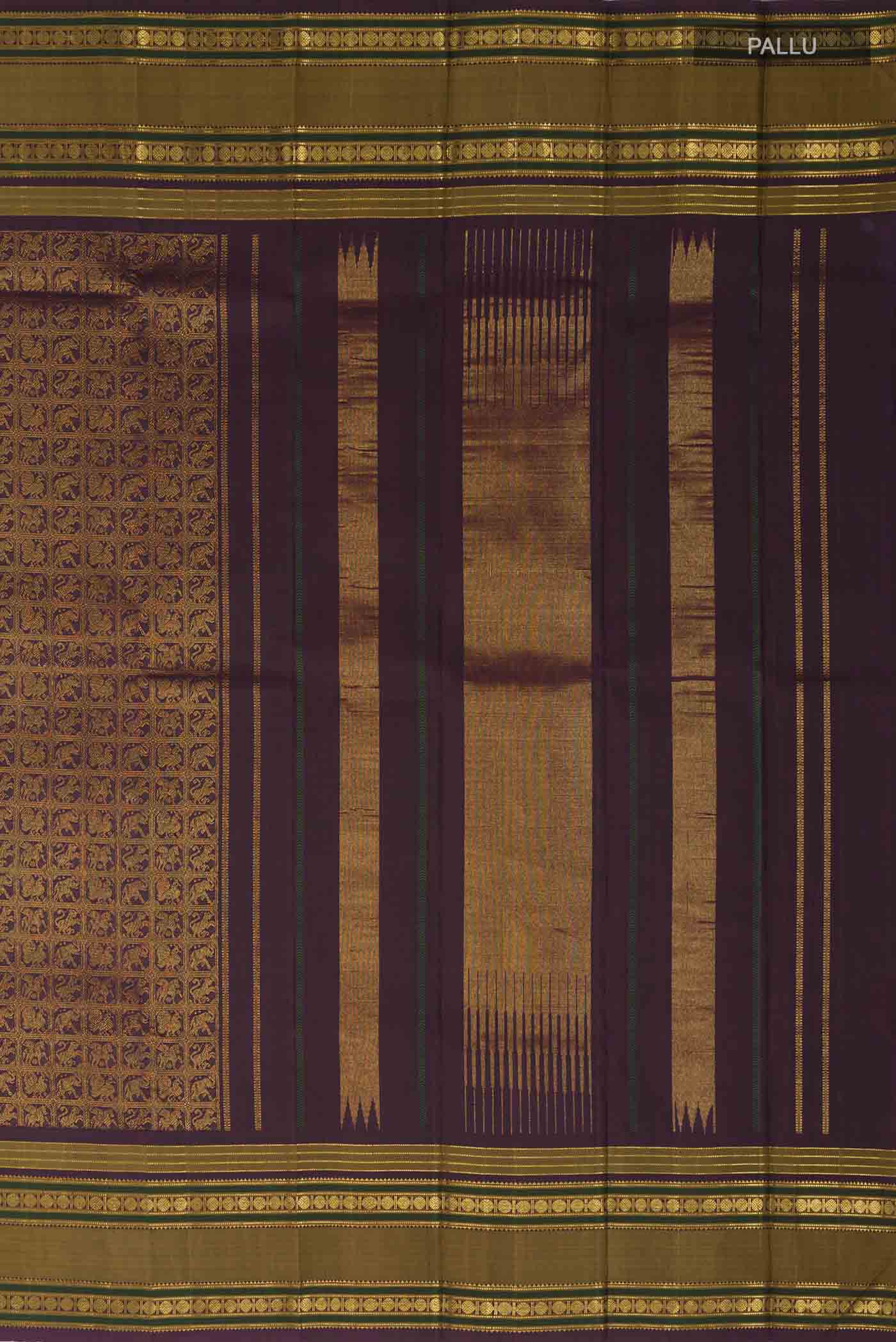 Burgundy Kanchipuram Silk Saree - Image 8
