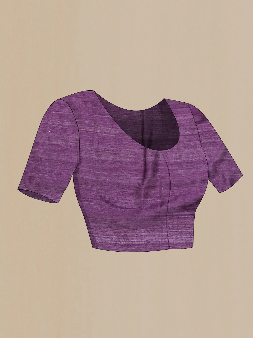 Purple Tussar Silk Saree - Image 6