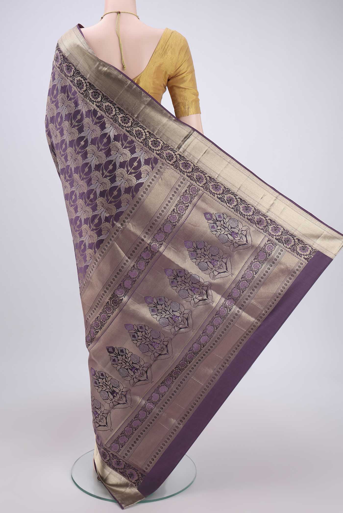 Purple Soft Silk Saree - Image 3