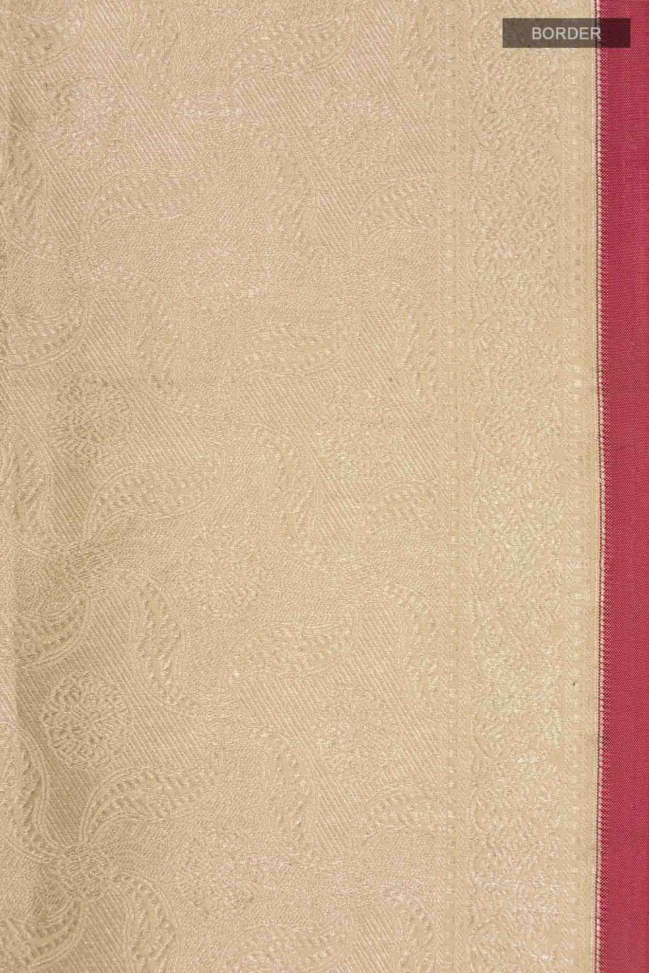 By The Bank of Ganges-Cream Banarasi Silk Saree - Image 5