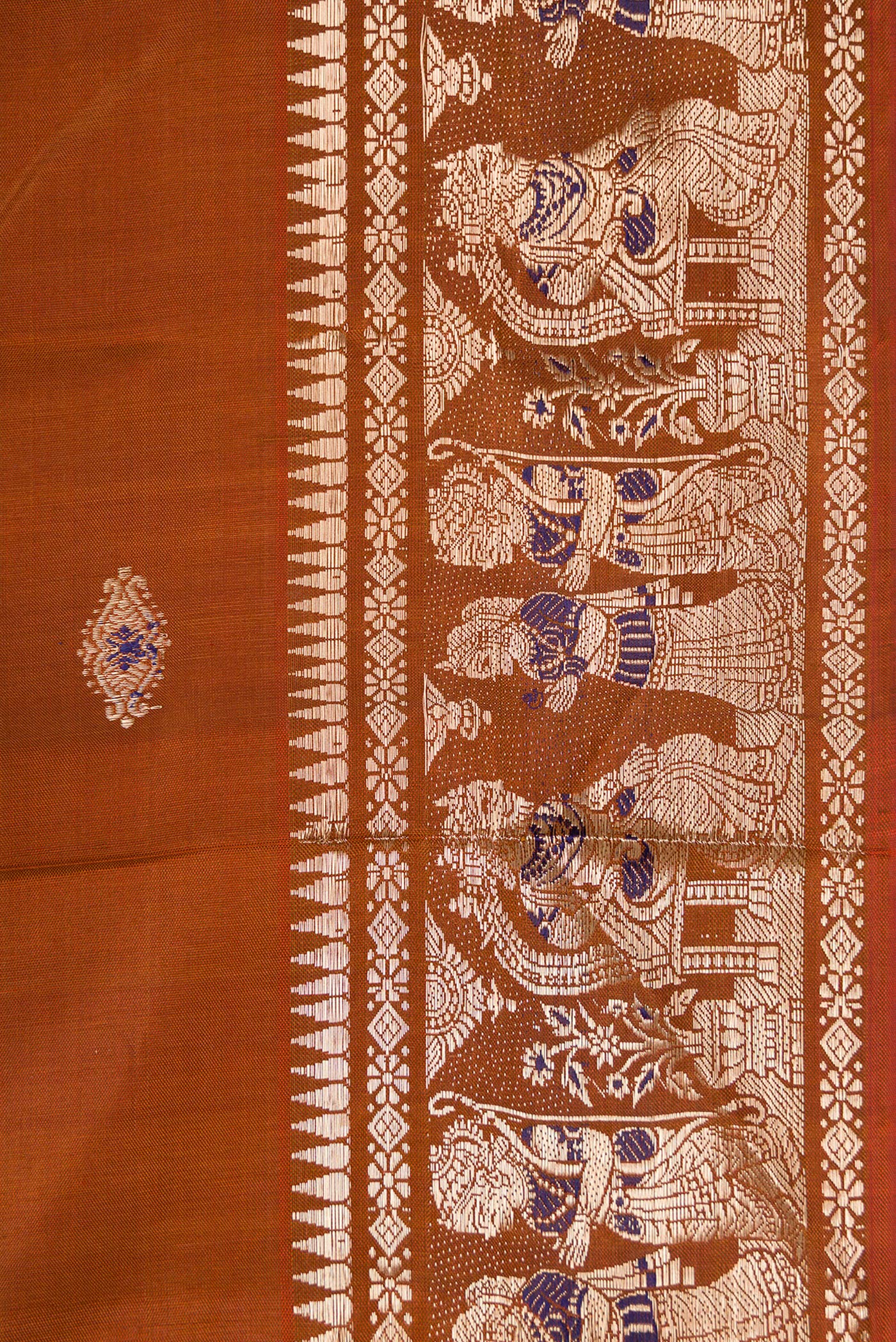 Caramel Baluchari Silk Saree - Image 3