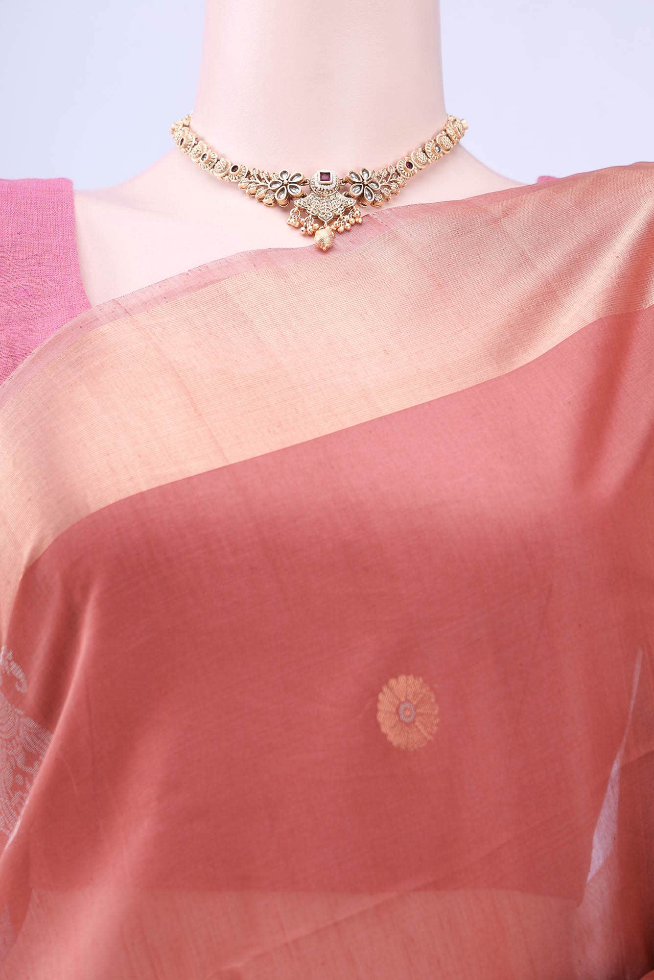 Cinnamon Kota Cotton Saree - Image 3