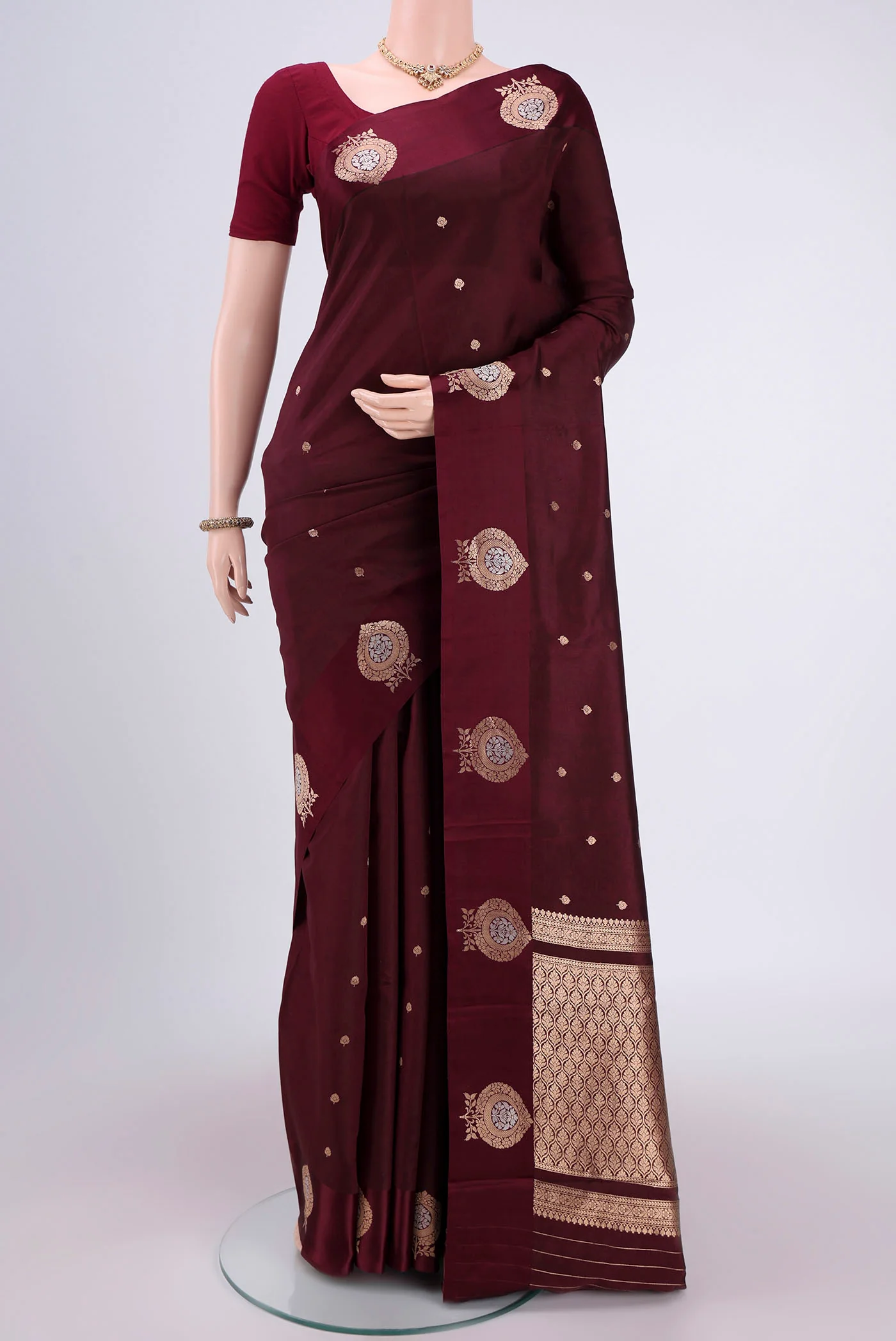 Coffee Brown Banarasi Katan Silk Saree