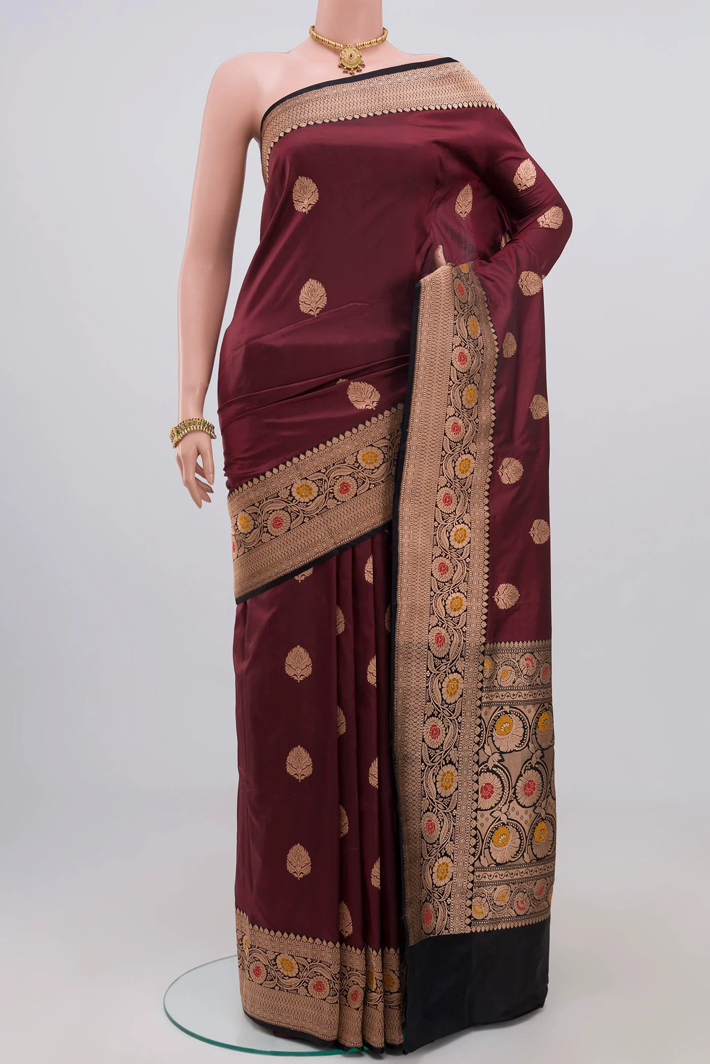 Coffee Brown Banarasi Katan Silk Saree
