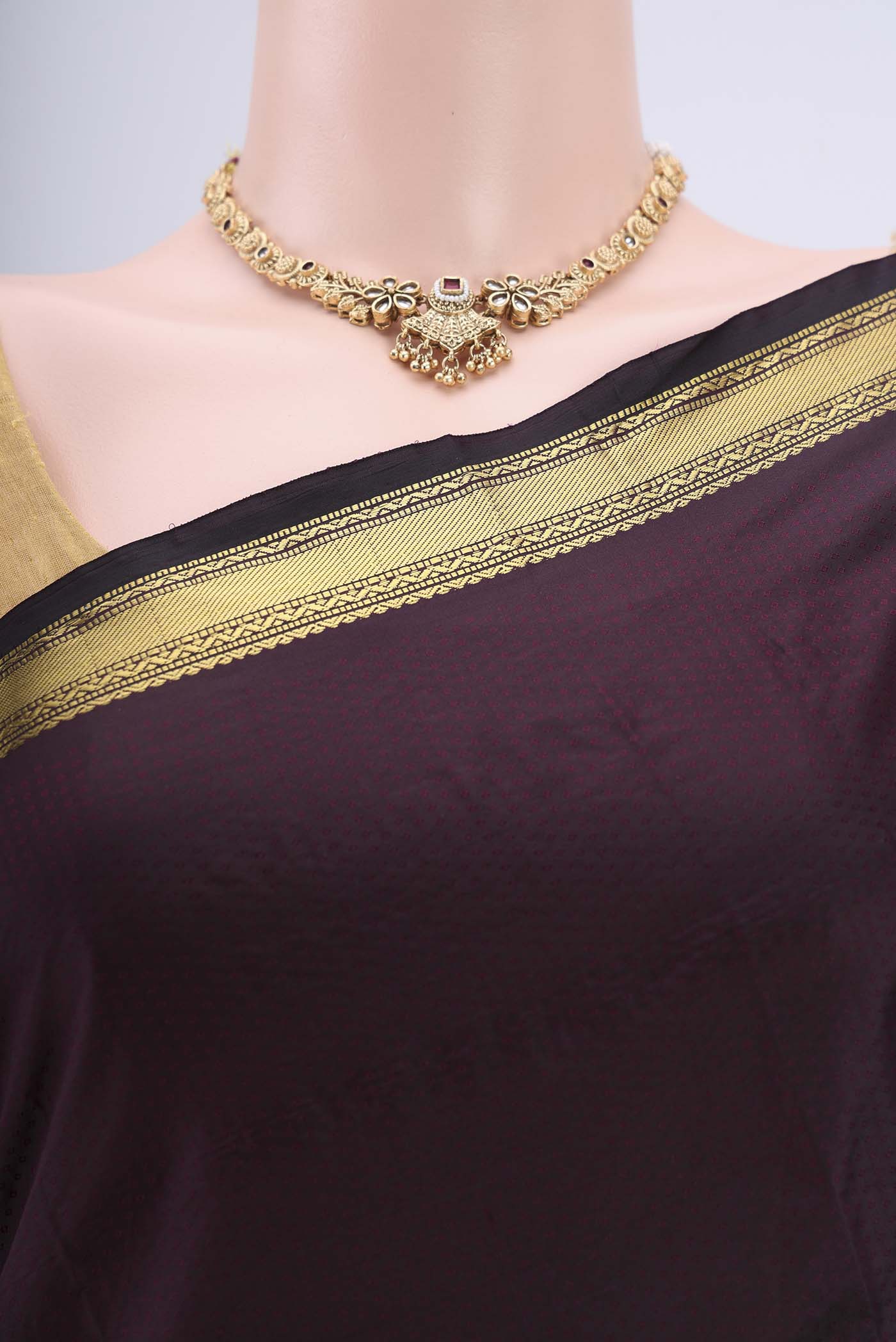 Coffee Brown Blended Bangalore Silk Saree - Image 2