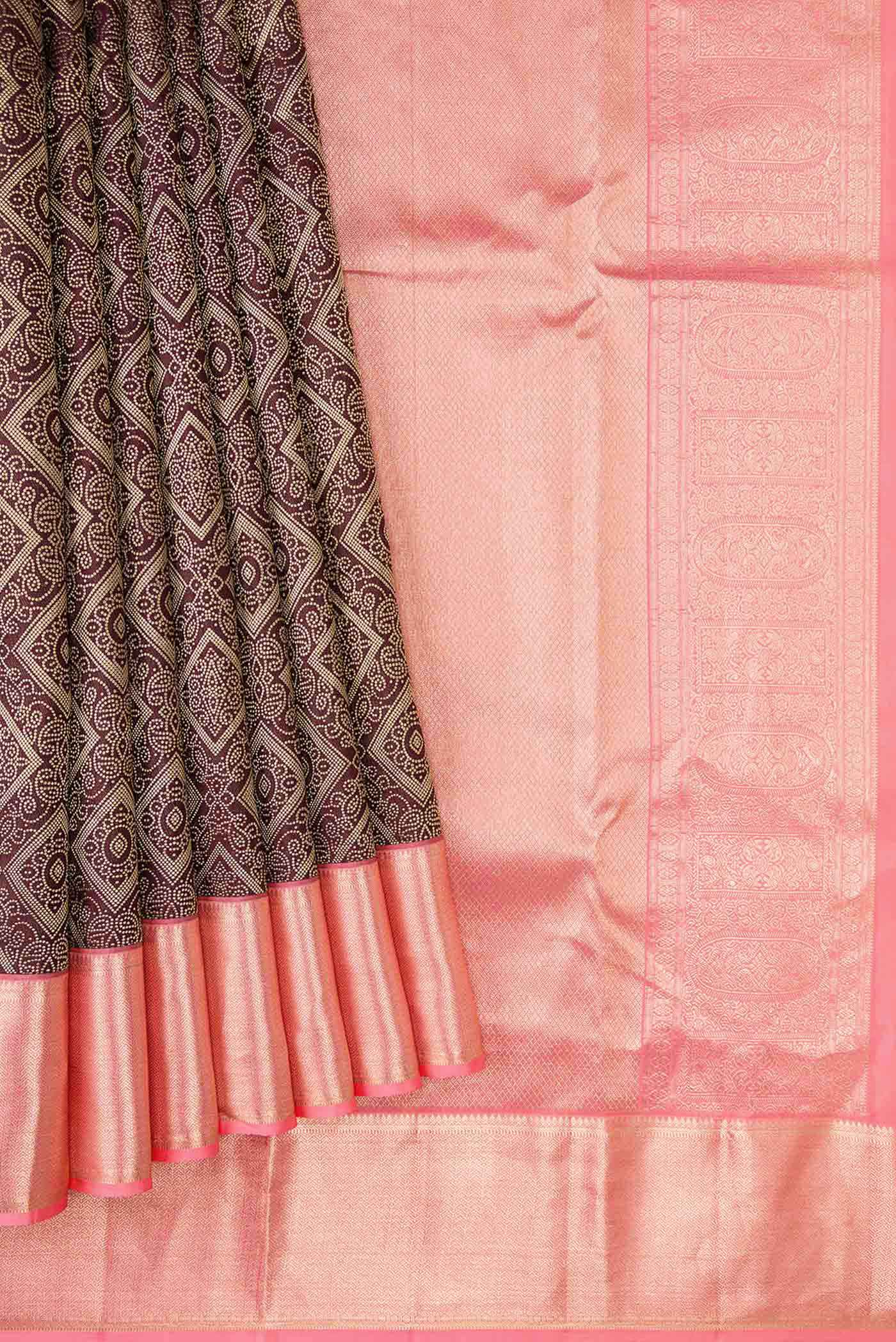 Coffee Brown Kanchipuram Silk Saree - Image 4