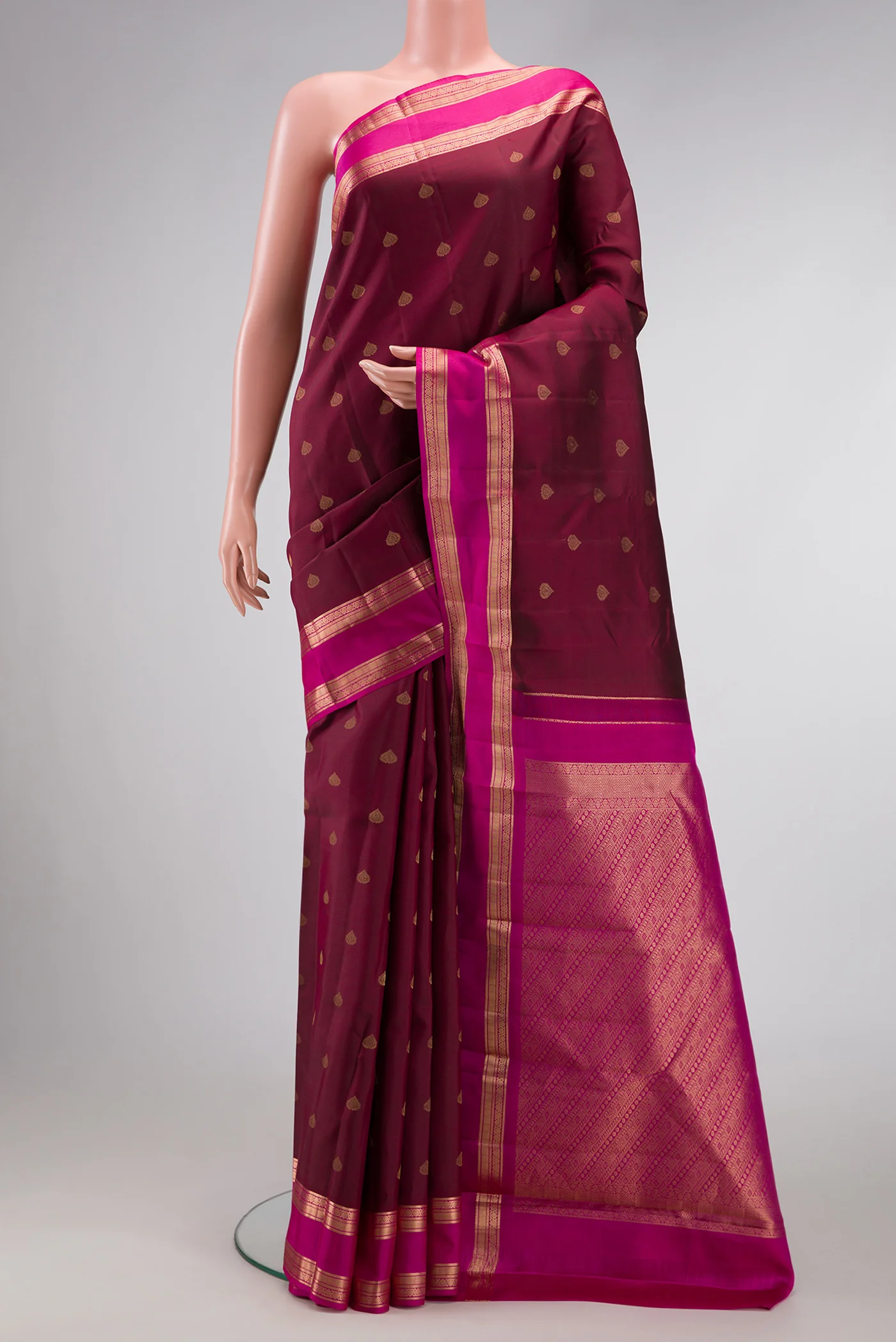 Maroon Kanchipuram Silk Saree