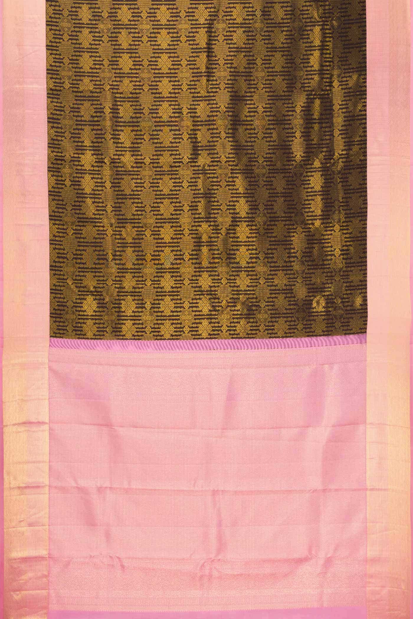 Coffee Brown Dual Tone Kanjivaram Silk Saree - Image 4