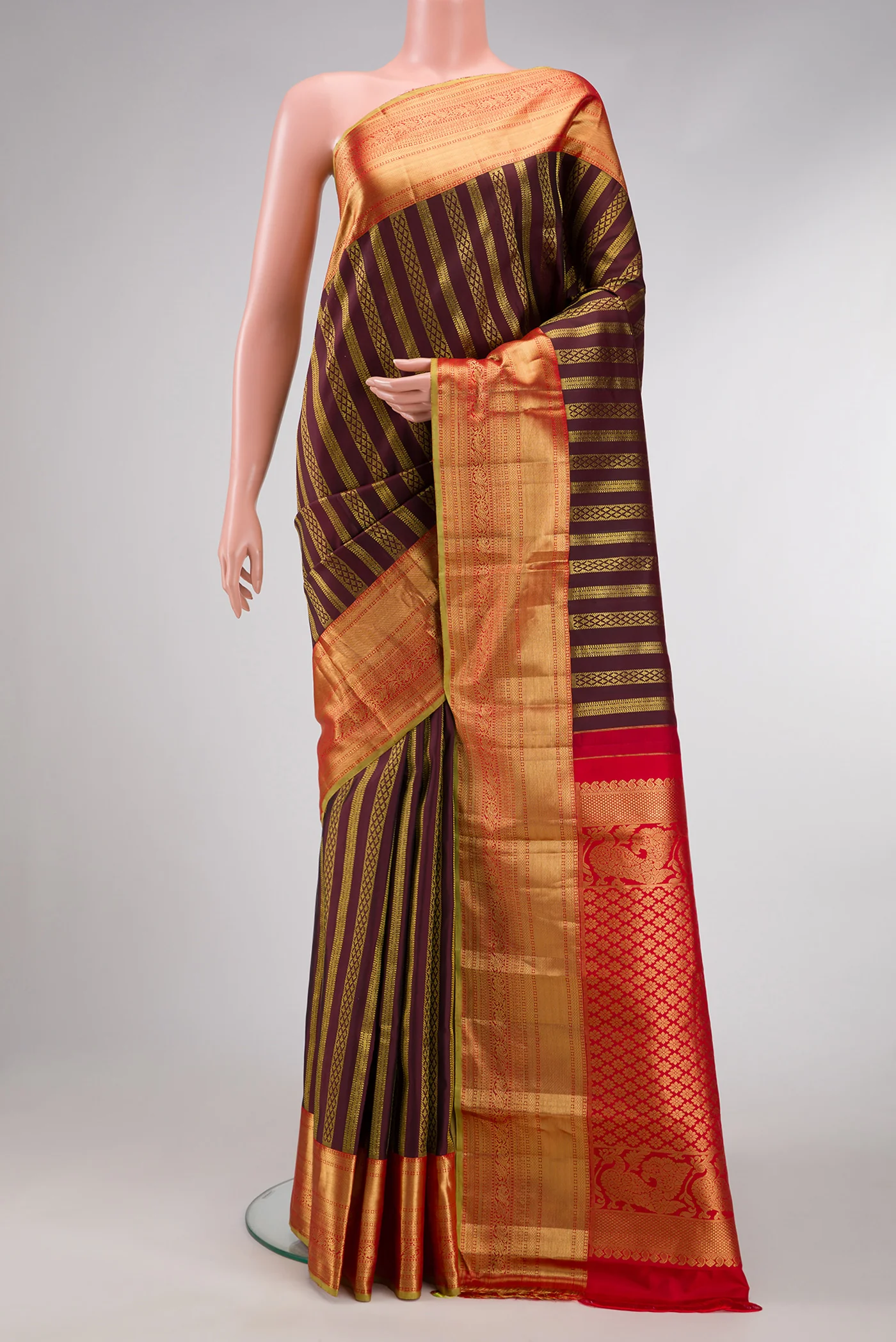 Coffee Brown Kanjivaram Silk Saree