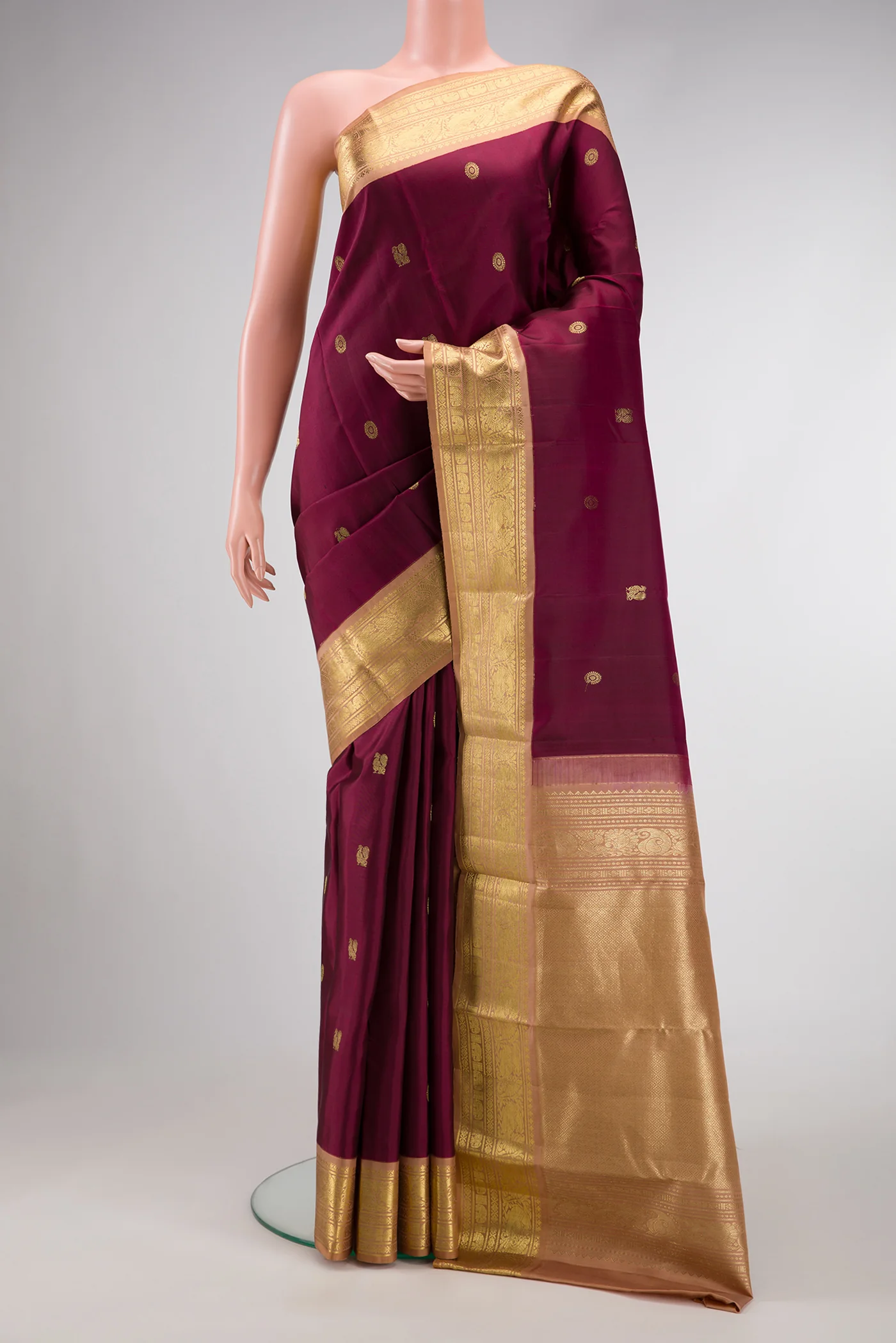 Maroon Kanjivaram Silk Saree