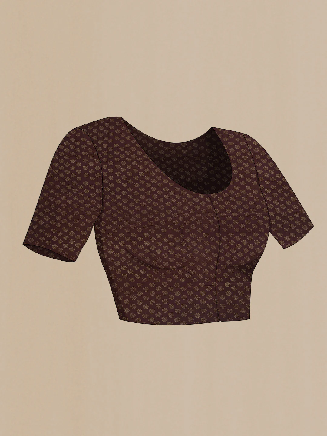 Coffee Brown Dual Tone Mysore Crepe Saree - Image 4