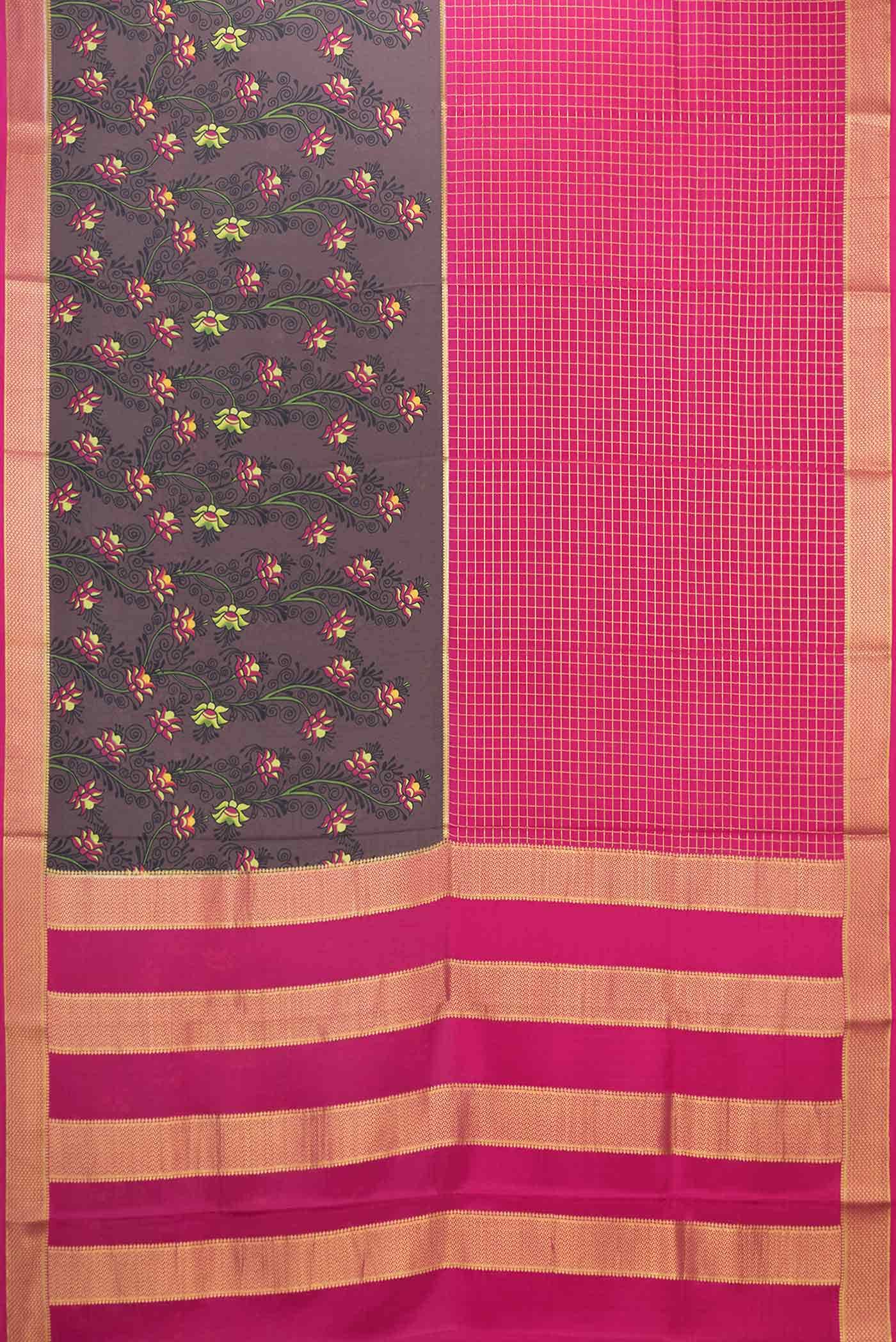 Multi Color Mysore Crepe Saree - Image 4