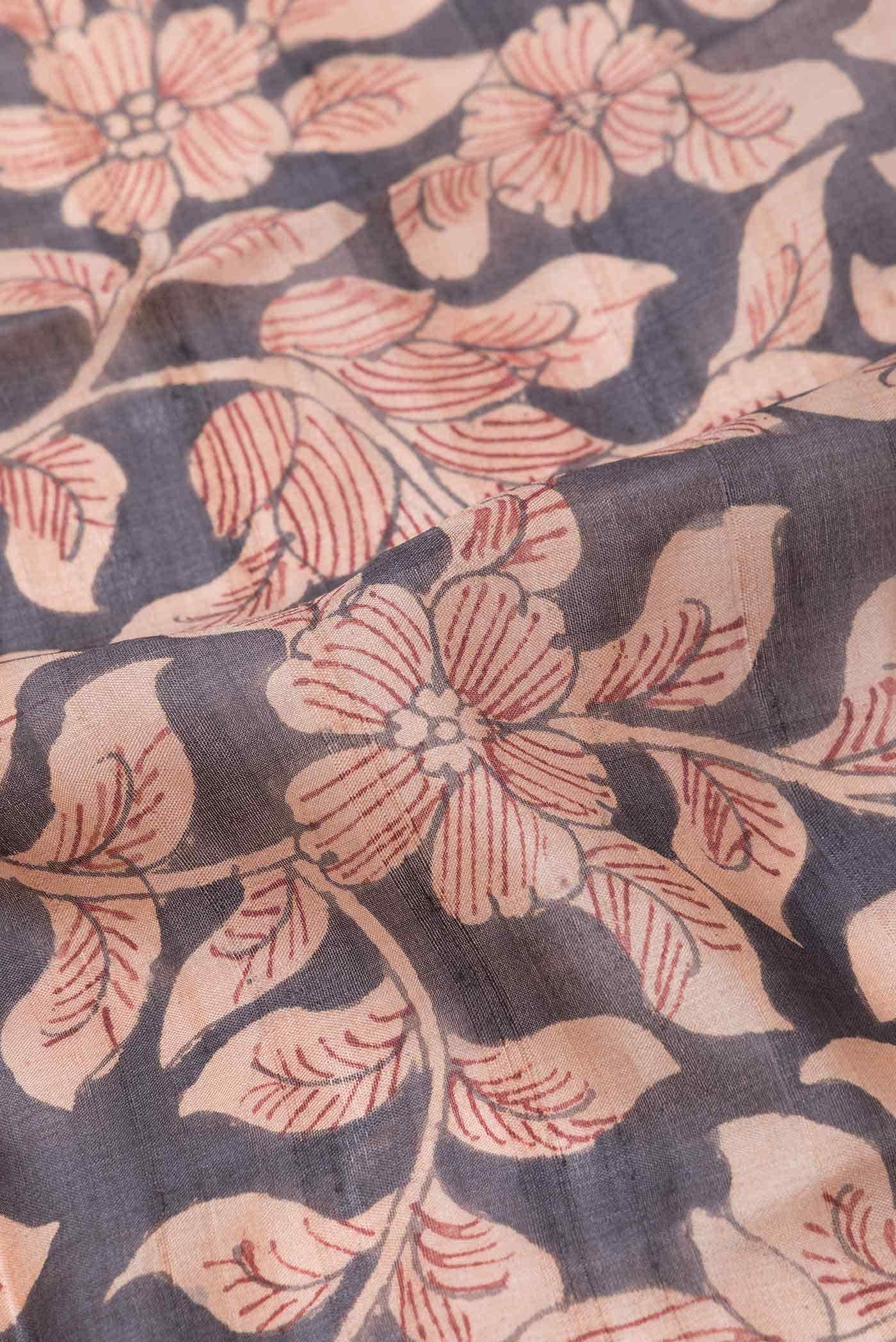 Coffee Brown Dual Tone Tussar Silk Saree - Image 3