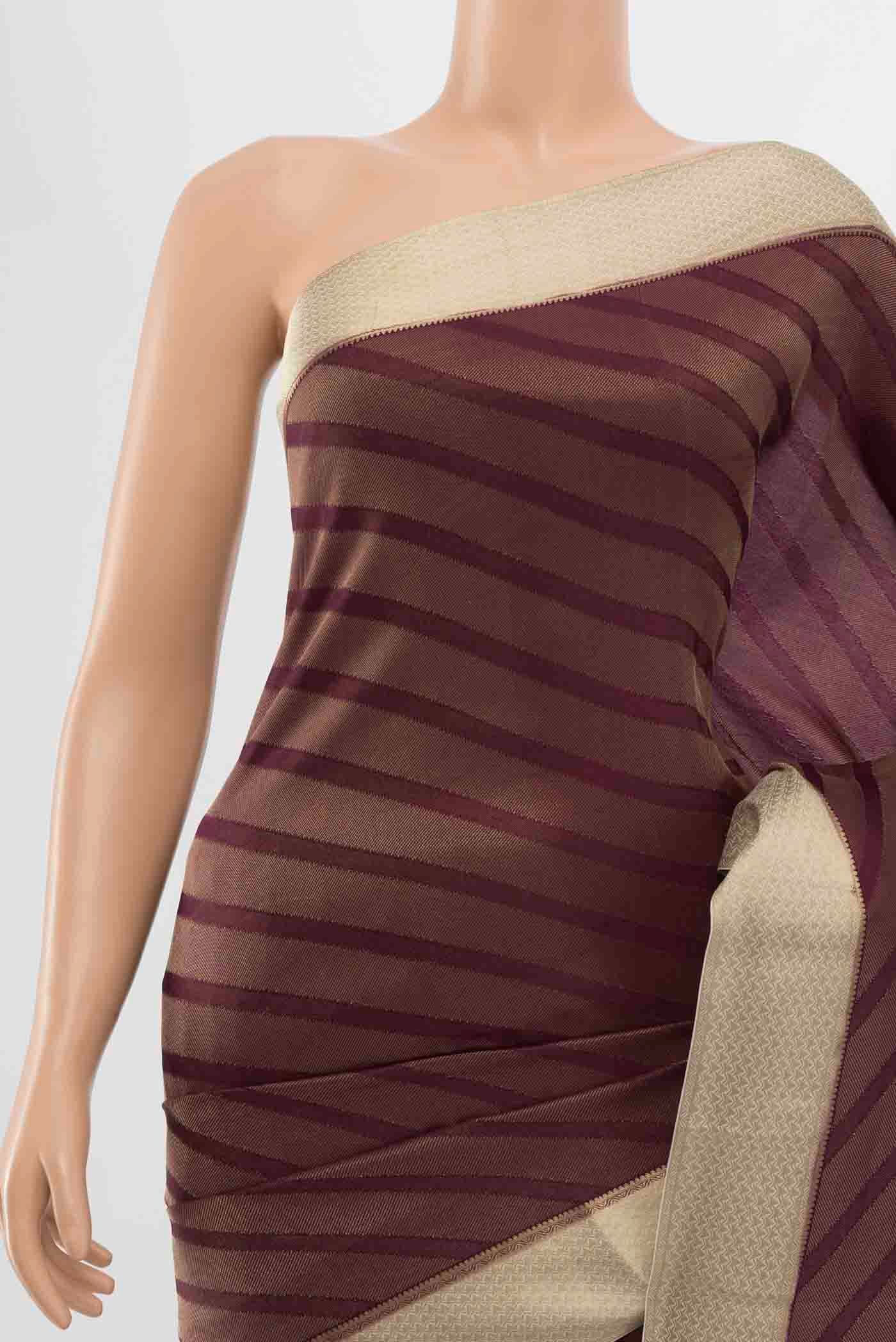 Purple Mysore Crepe Saree - Image 2