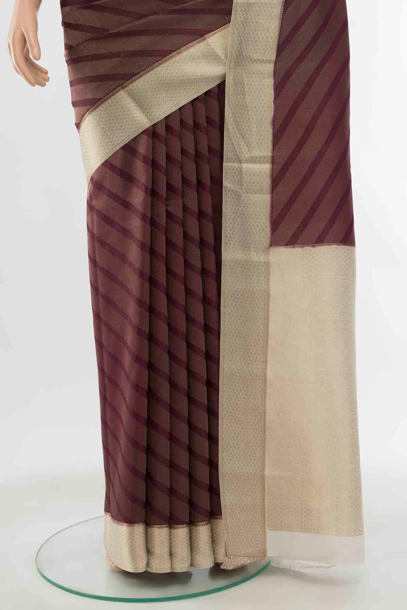 Purple Mysore Crepe Saree - Image 3