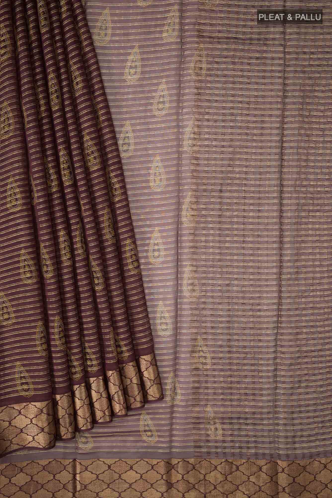 Coffee Brown Georgette Saree - Image 2