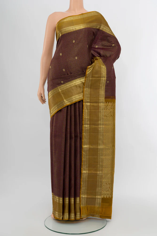 Coffee Brown Kanjivaram Silk Saree