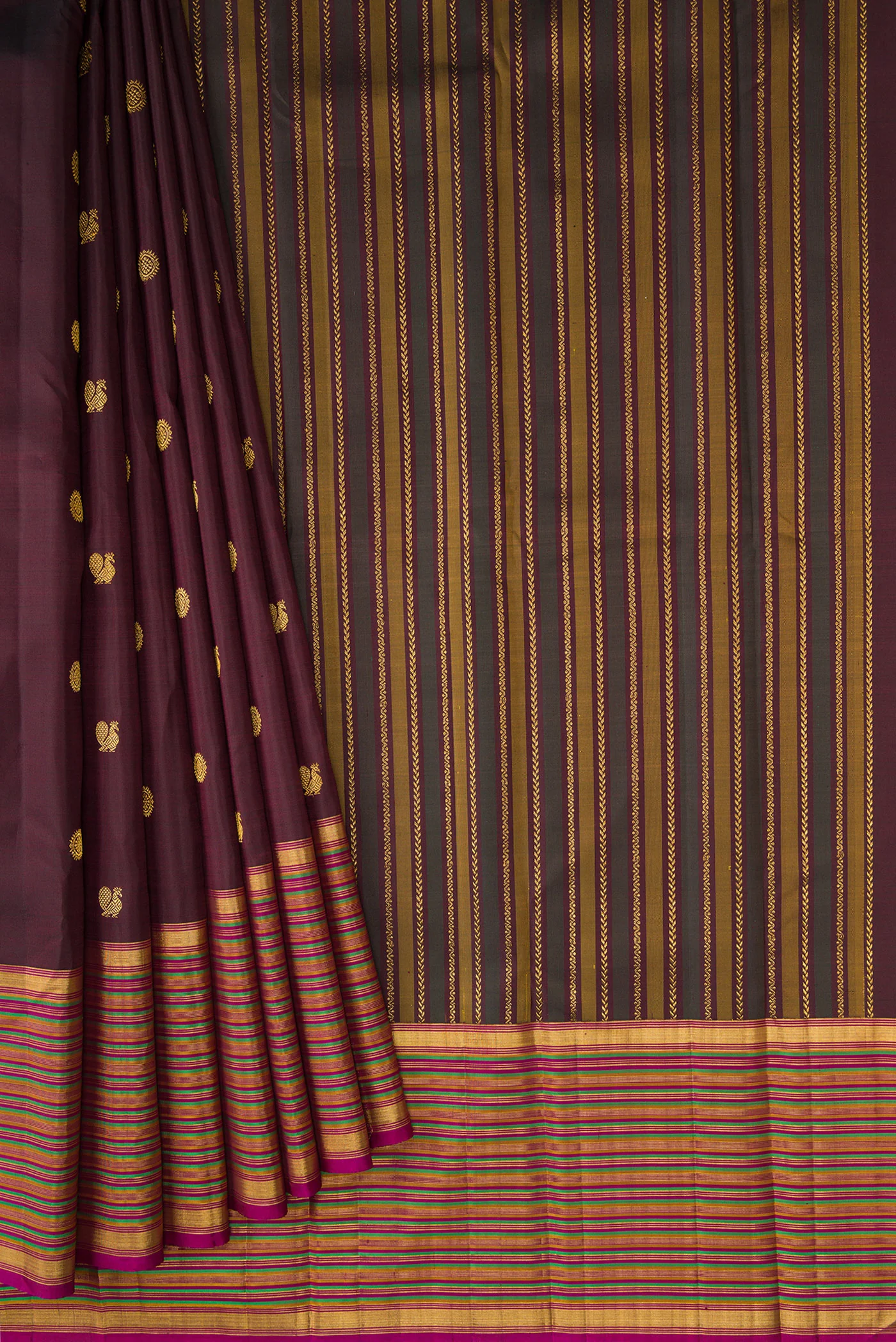 Coffee Brown Kanjivaram Silk Saree - Image 4