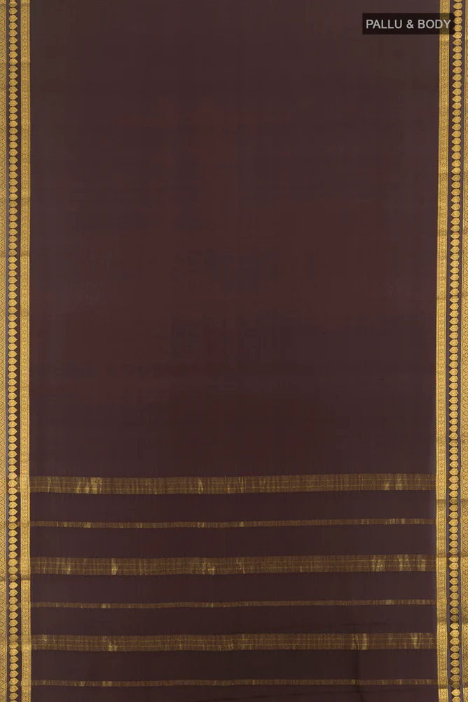 Coffee Brown Mysore Crepe Saree - Image 5