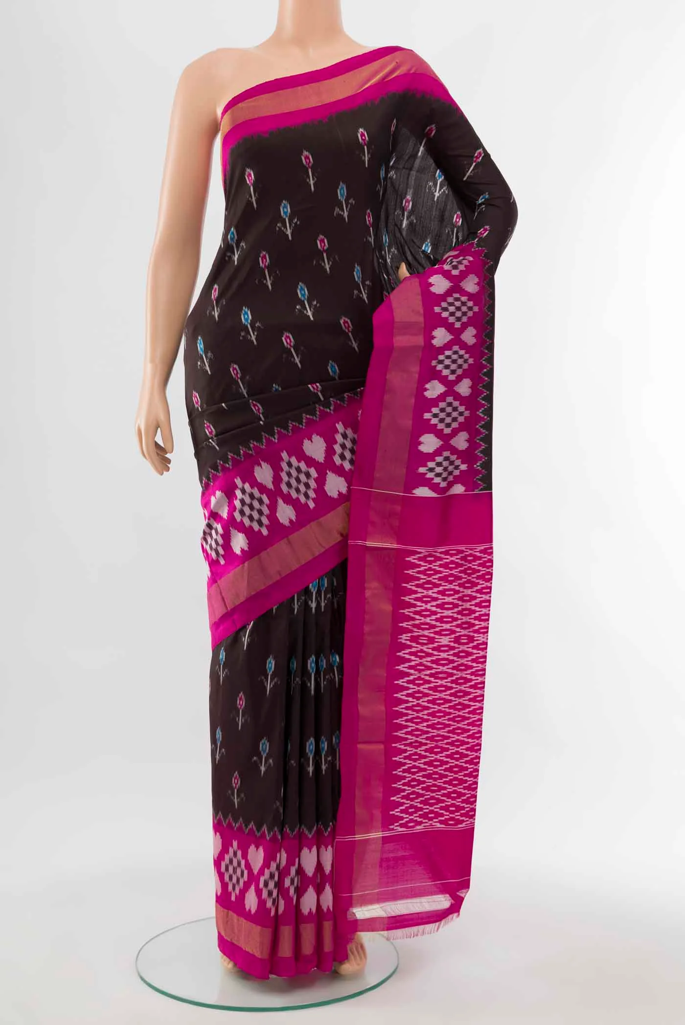 Coffee Brown Pochampally Silk Saree