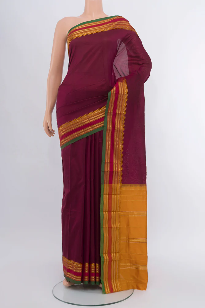 Maroon Narayanpet Silk Saree
