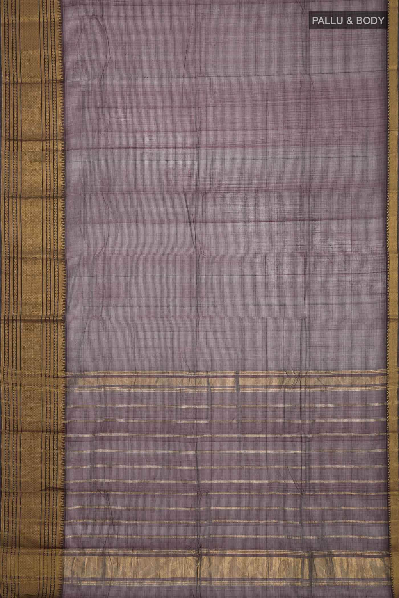 Coffee Brown Silk Cotton Saree - Image 2