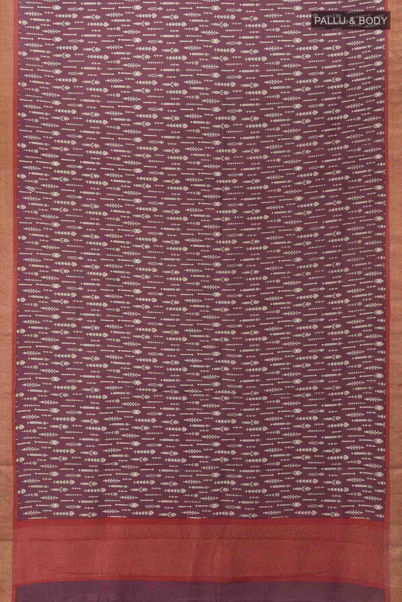 Coffee Brown Tussar Silk Saree - Image 5